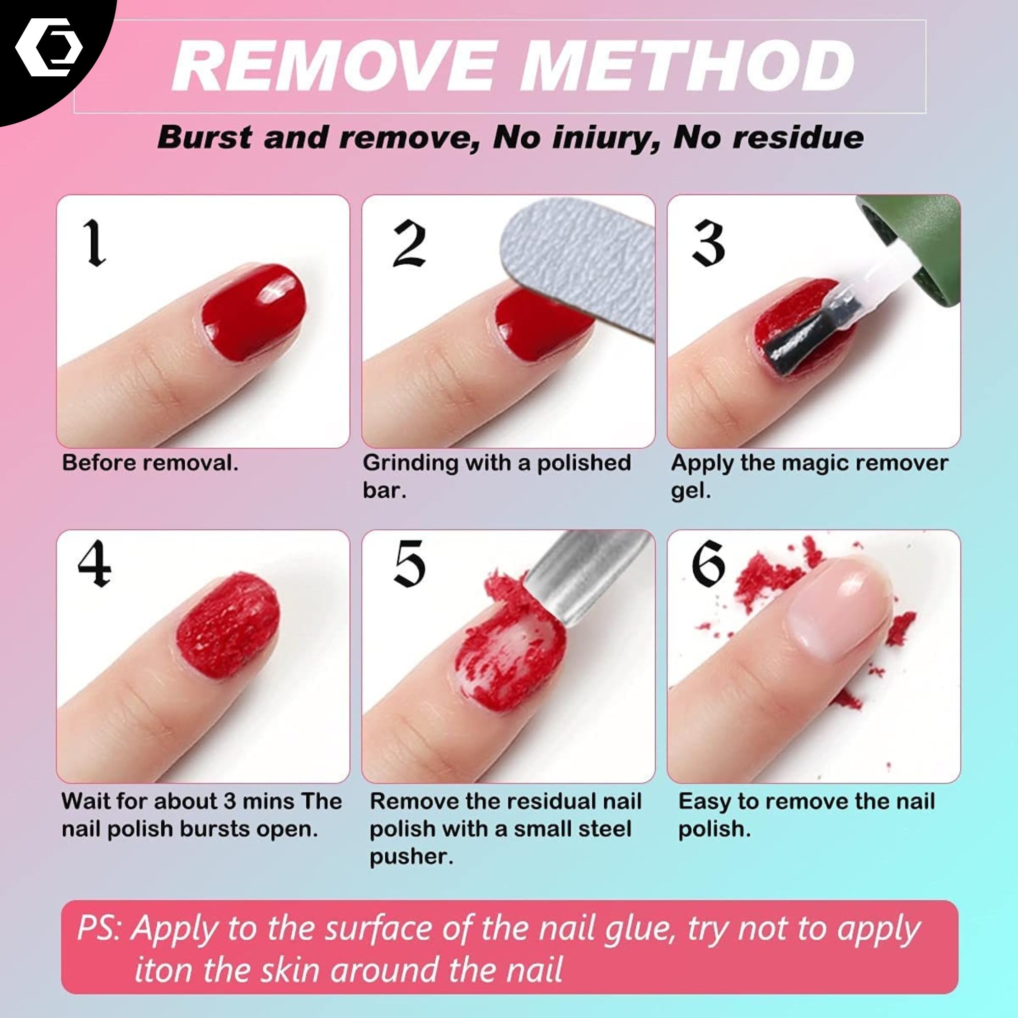 COSTICA Gel Nail Polish Remover, Professional Magic Remove Soak-Off Gel Polish, Peel Off In 2-5 Minutes, No Need for Foil, Soaking or Wrapping. - Image 5 thumbnail