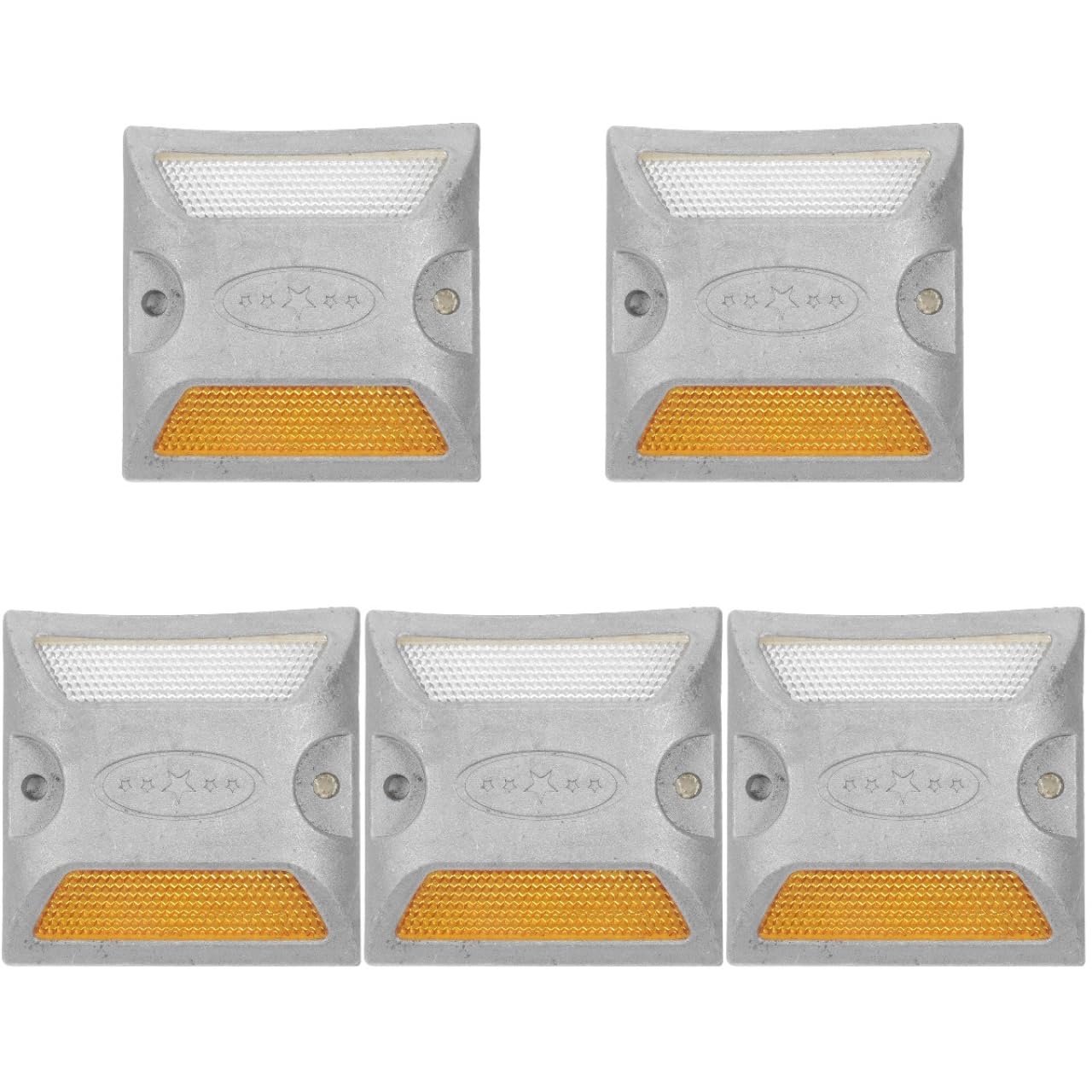 SOLUSTRE Indicatore Stradale Riflettente Per Vialetti 5 Pz Segnalatori Di Sicurezza Per Asfalto Riflettori Carrabili Con Design Sporgente Per Migliorare Visibilità Notturna E Sicurezza Traffico