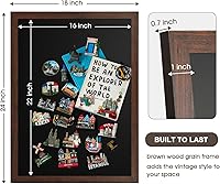 Vista 3 de 4 THOUGHT Pizarra de tiza de 18 x 24 pulgadas, pizarra magnética para pared, pizarra rústica, para colgar, tablero de menú, para escuela, cocina