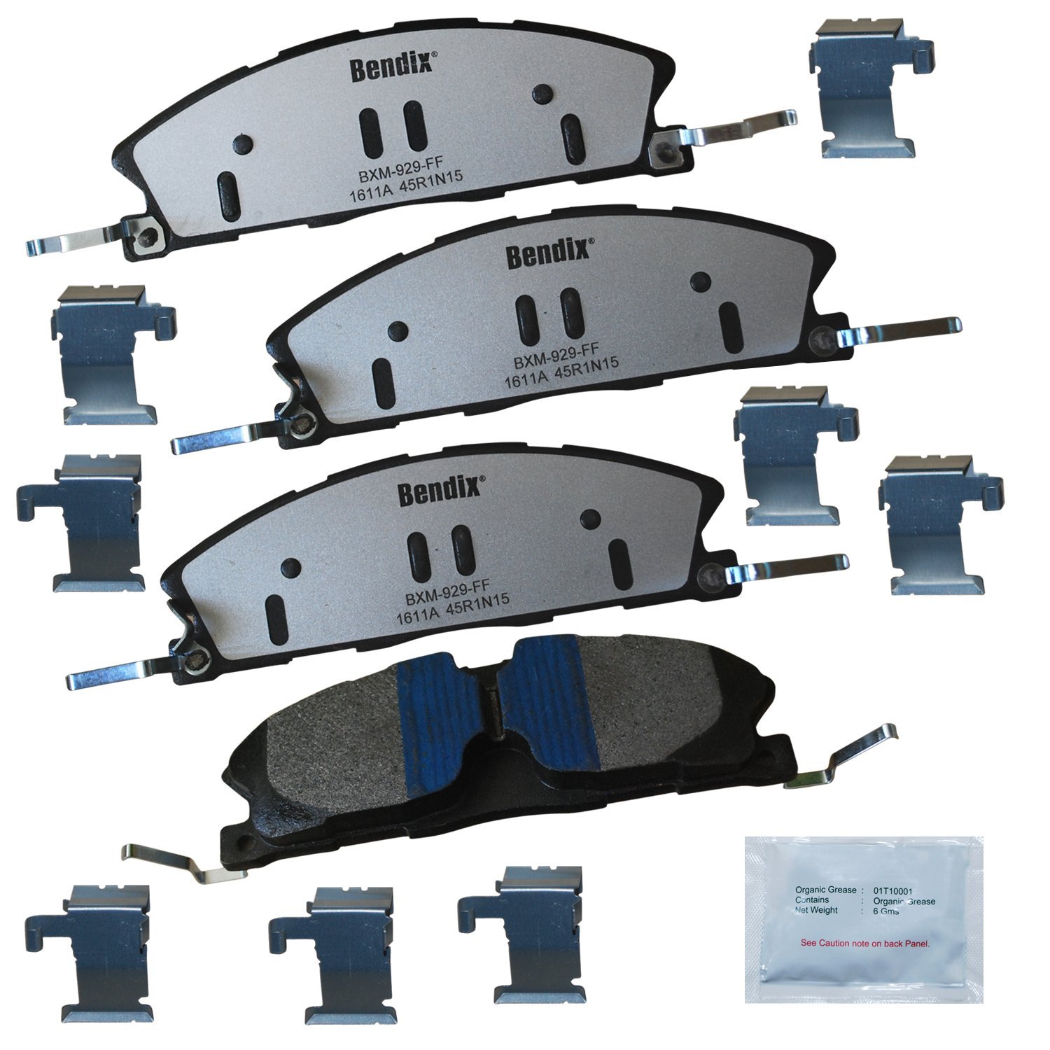 Bendix Fleet Metlok MKD1611AFM Semi-Metallic Front Brake Pads for Select Models Ford Police Interceptor Sedan, Utility, Special Service Taurus, Lincoln MKT