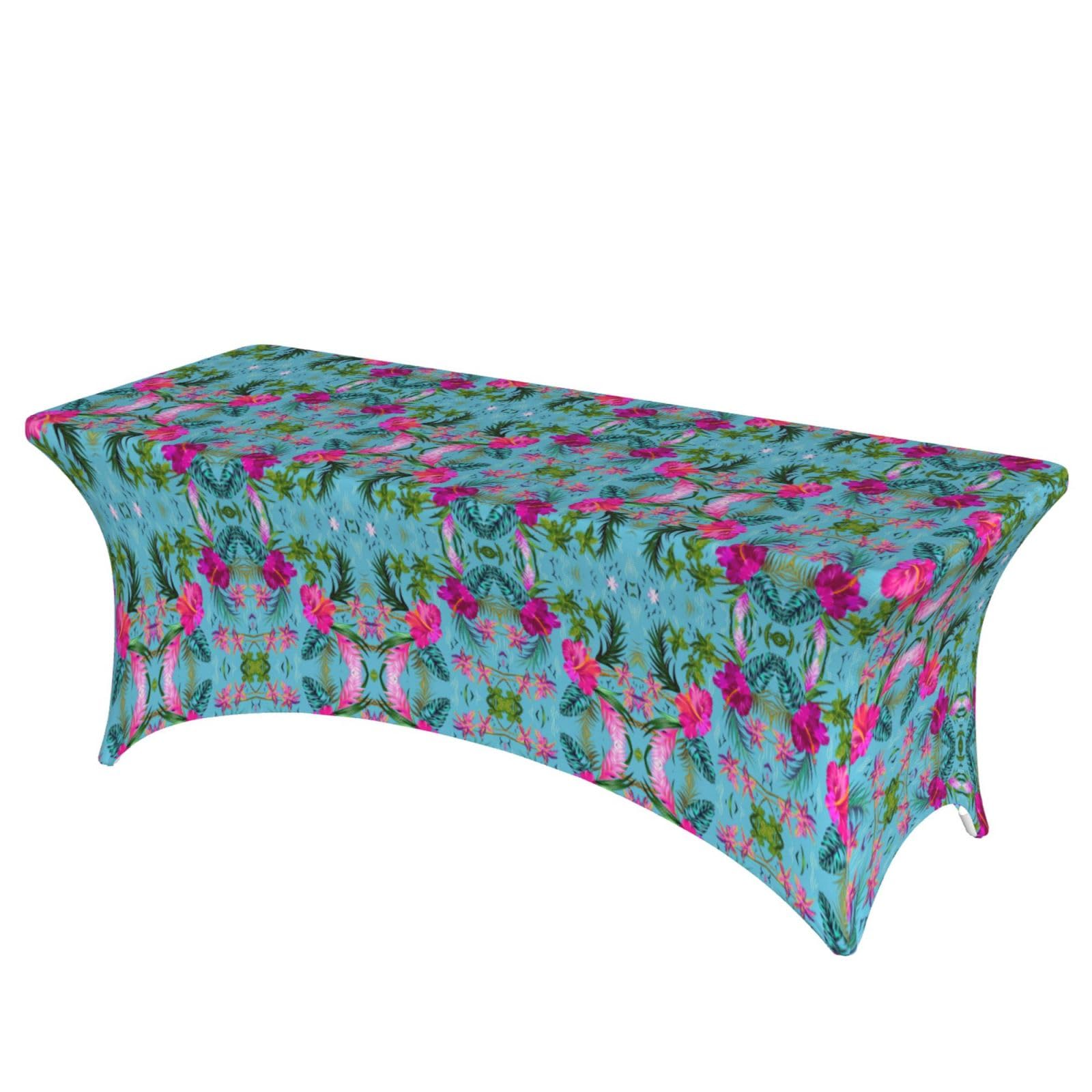 Nappe lavable pour événement rectangulaire polyester Hello Hawaii banquet