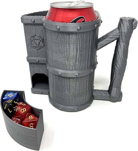 Miniatura 4 de MunnyGrubbers - Torre de dados para tazas - Torre de dados aislada - (Juego de dados D20 al azar de 7 piezas incluidas) - TTRPG - Cárcel de dados -