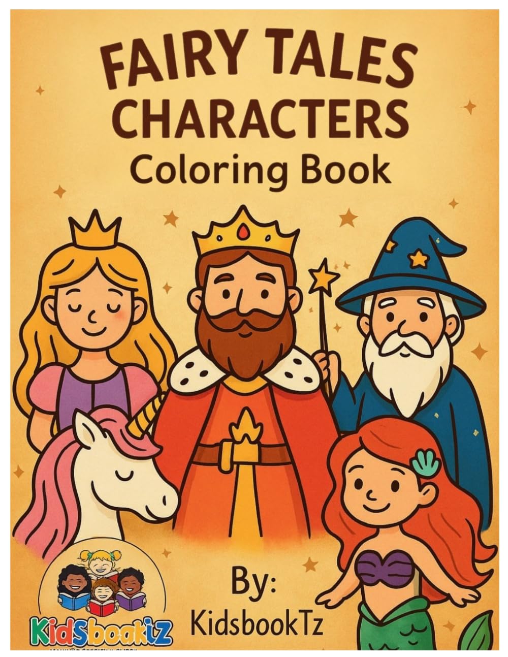 Fairy Tales Characters Coloring Book: Magical Princesses, Dragons, Unicorns and Fantasy Characters for Kids (KidsbookTz Activity Books)