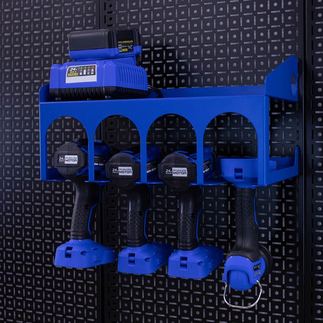 OmniWall Cordless Drill Holder Tool Organization System Blue