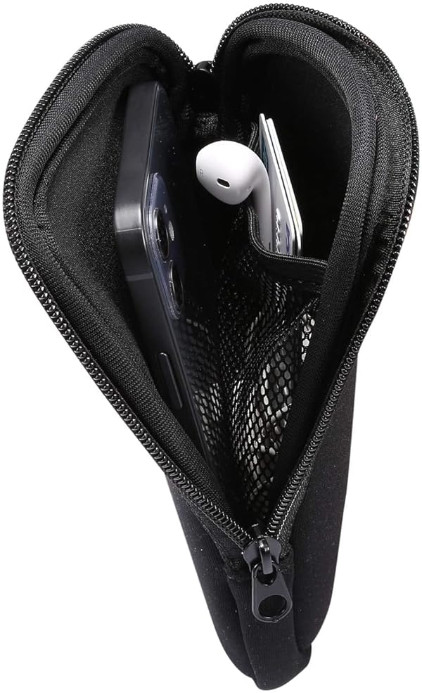 Neoprene Cell Phone Sleeve Pouch Case for iPhone 17, 17 Pro, 16 16e, 16 Pro, 15, 15 Pro, 14, 14 Pro, 13 12 Pro 11, Samsung Galaxy S25 S24 S23 S22 S21 S20 A10e, Pixel 9a 8a (Black-M) by YHENCY - Image 2