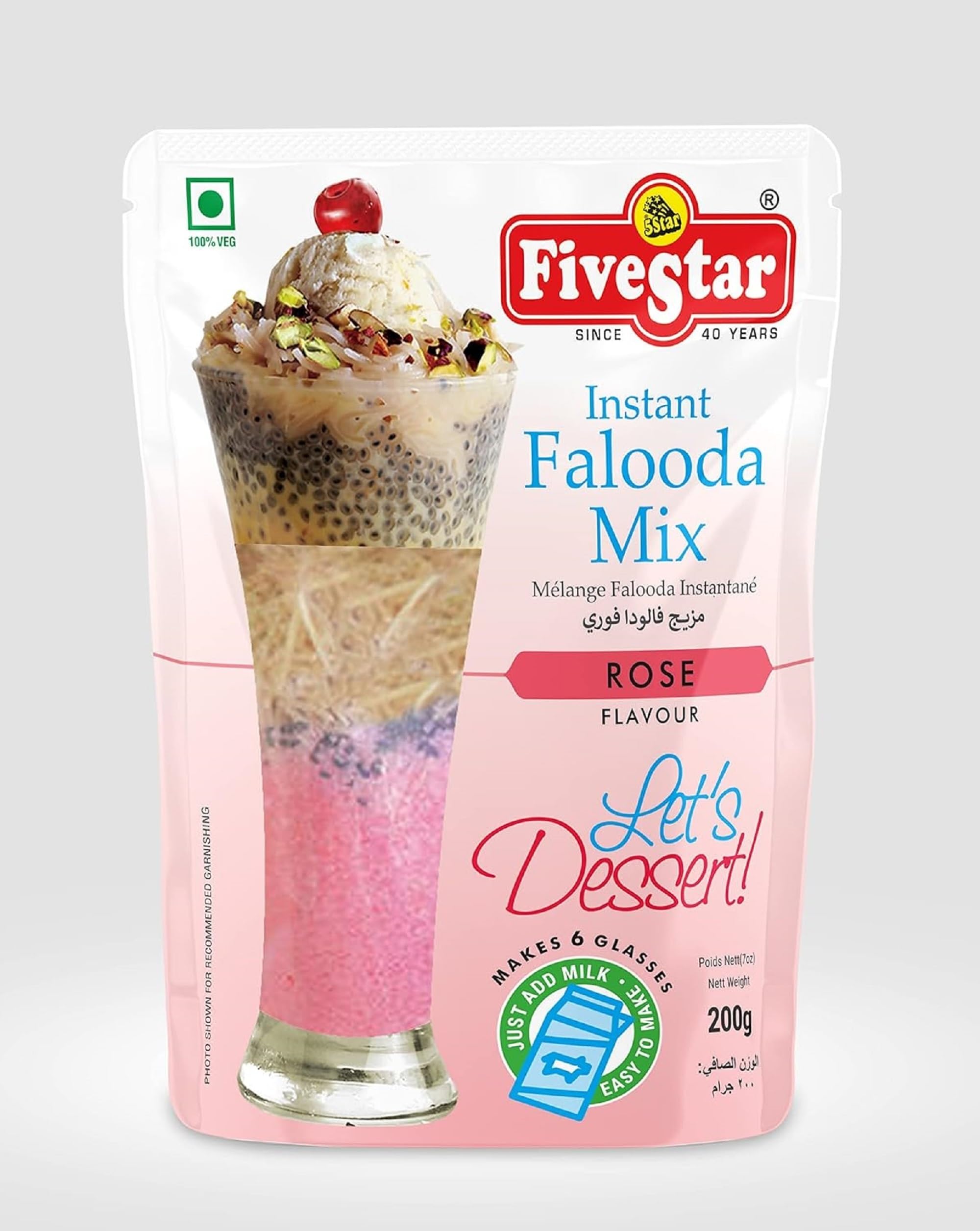 Five Star Instant Falooda Mix- Rose, Pista, Kesar and Mango 200g Combo of 4-picture-11