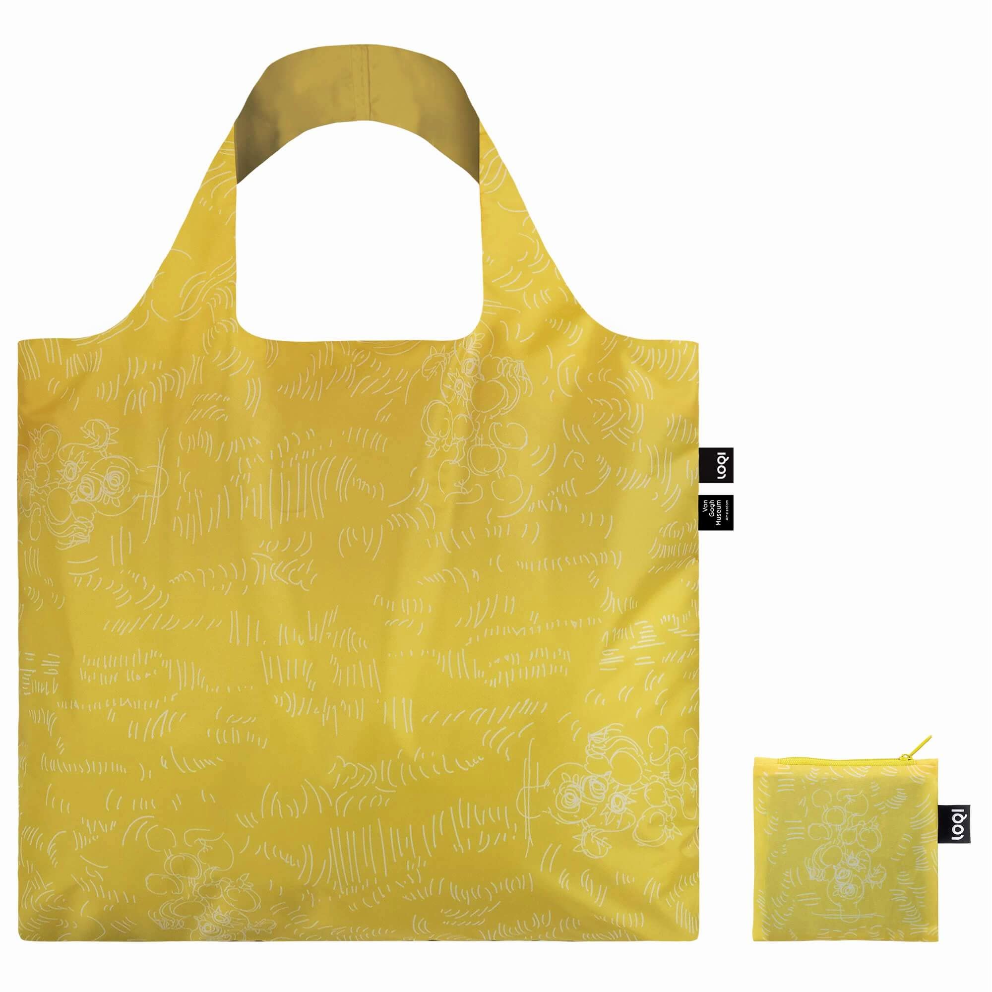 LOQI VINCENT VAN GOGH Sunflowers Recycled Bag, Yellow, 50 x 42 cm - Image 4