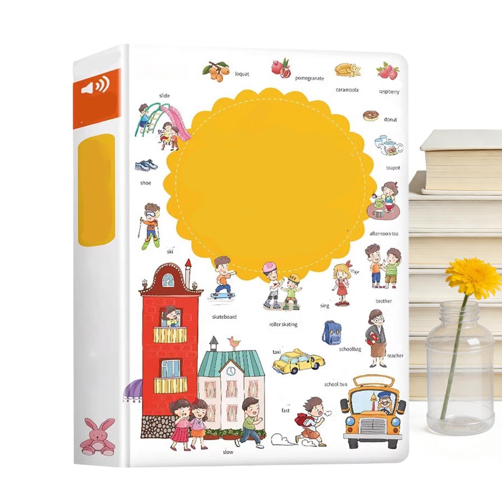 English Words Talking Book - Interactive Audio Learning Book, Early Educational Speech Activity | Preschool 500+ Words Vocabulary Builder Reading Practice Audio Books for 2-6 Years Old