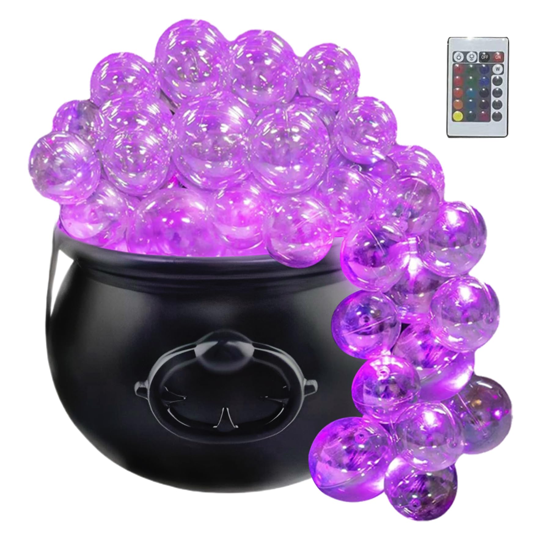 Sjfbebsy Halloween Cauldron, Bubbling Cauldron with LED Light USB Charging DIY Plastic with Kit, Witches