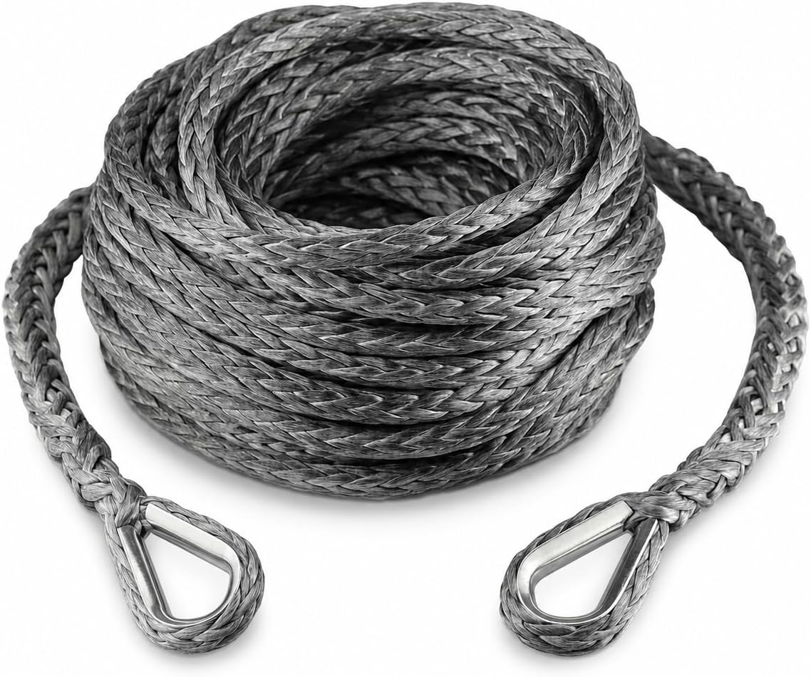 Ucreative 3/8" x 50' Synthetic Winch Extension Rope Orange