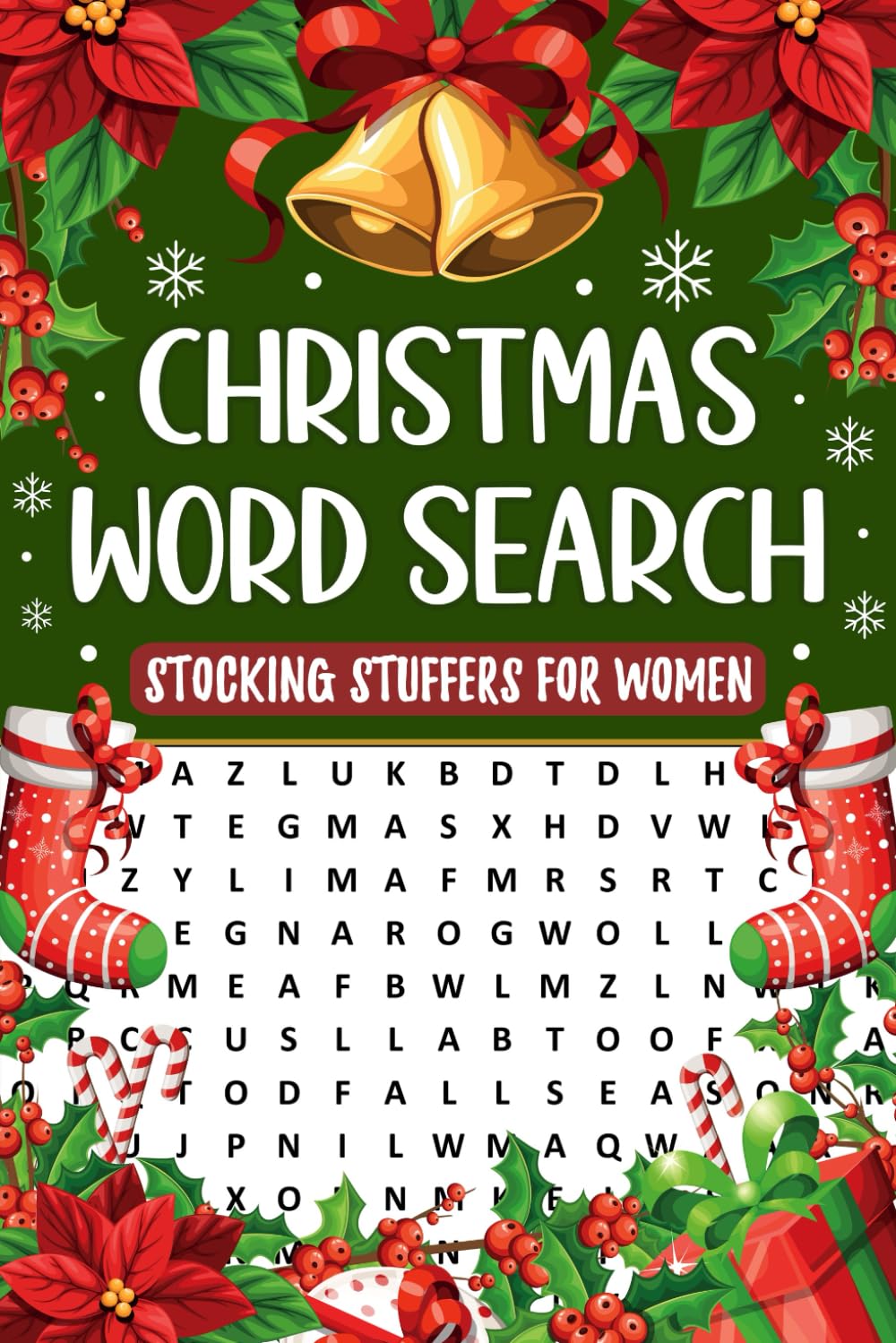 Stocking Stuffers for Women: Christmas Word Search: Fun and Relaxing Holiday Themed Word Find Puzzle Book for Adults, Christmas Activity Book for Women