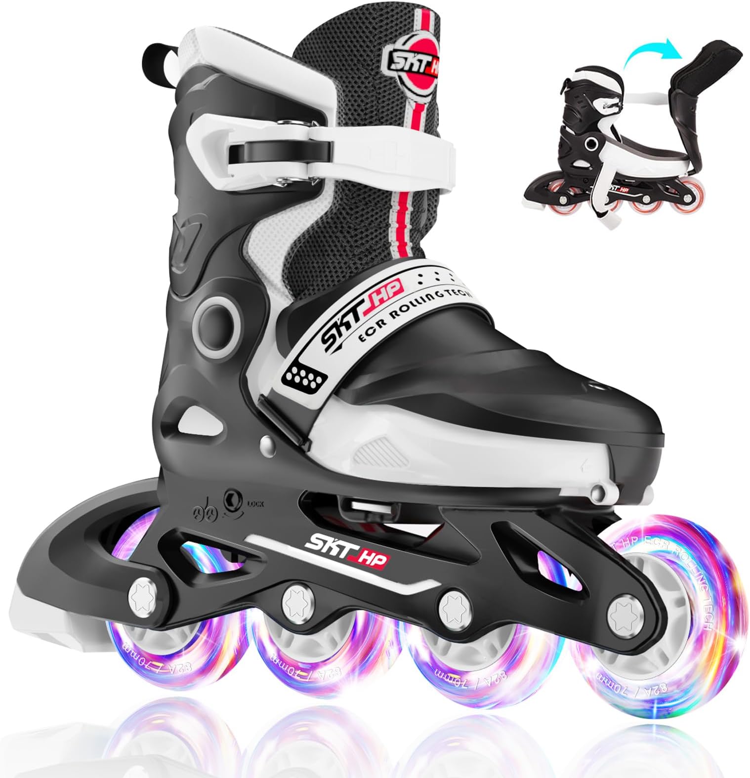 Kids Inline Skates for Girls Roller Blades Boys, Adjustable Inline Skates Kids Roller Blades with Light up Skate Wheels Fun Illuminating Beginner Skating Shoes