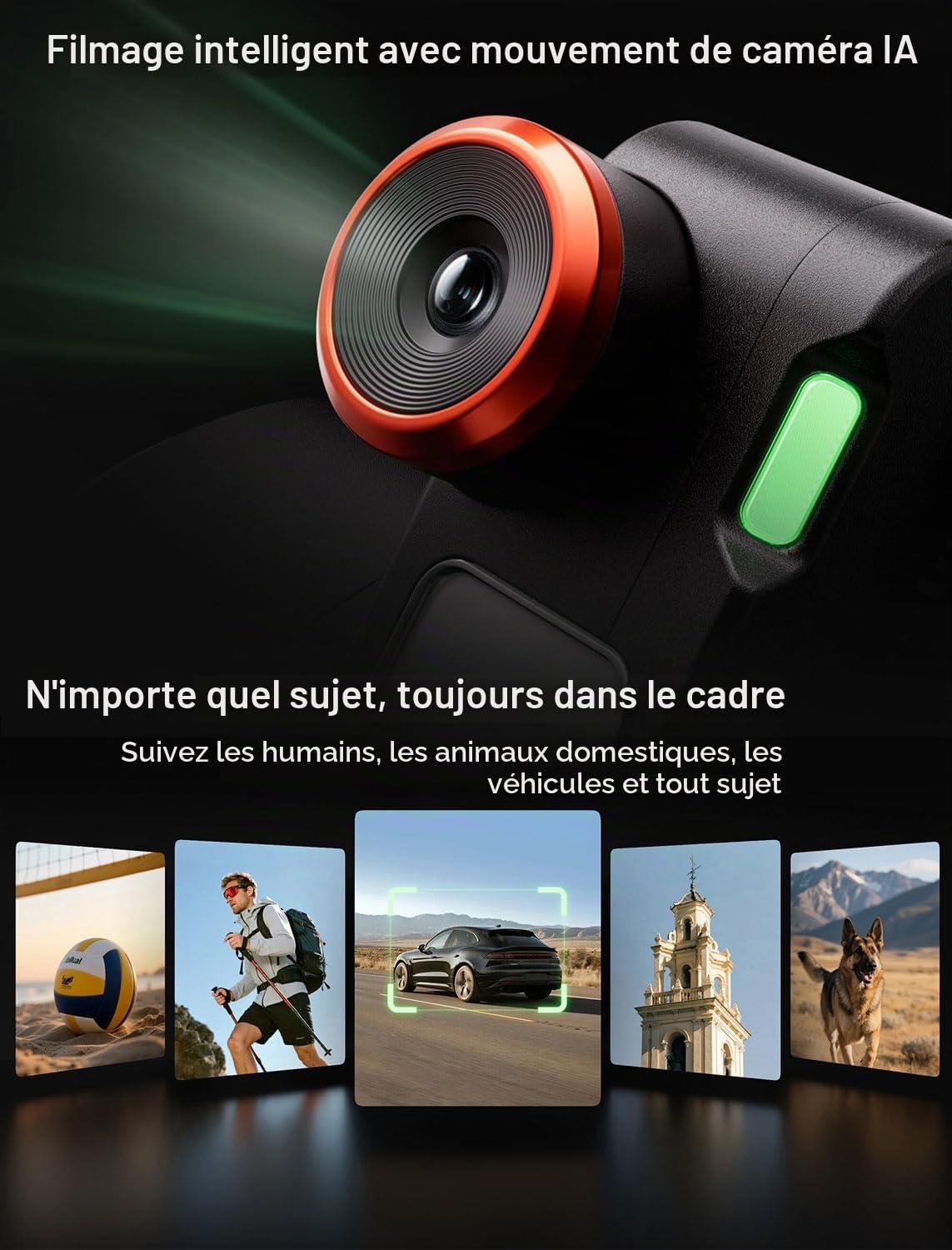 Hohem iSteady MT3 Pro Stabilisateur à cardan 3 Axes pour Camera/Smartphone/Action Camera,Éclairage d'appoint IA Intégré, Télécommande Détachable, Charge utile de 2,5 kg, pour Canon Sony Nikon