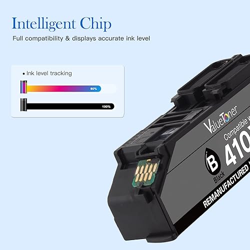 Miniatura 4 de Valuetoner Cartucho de tinta remanufacturado de repuesto para cartuchos de tinta Epson 410XL, paquete de 5 unidades 410 T410XL para Expression