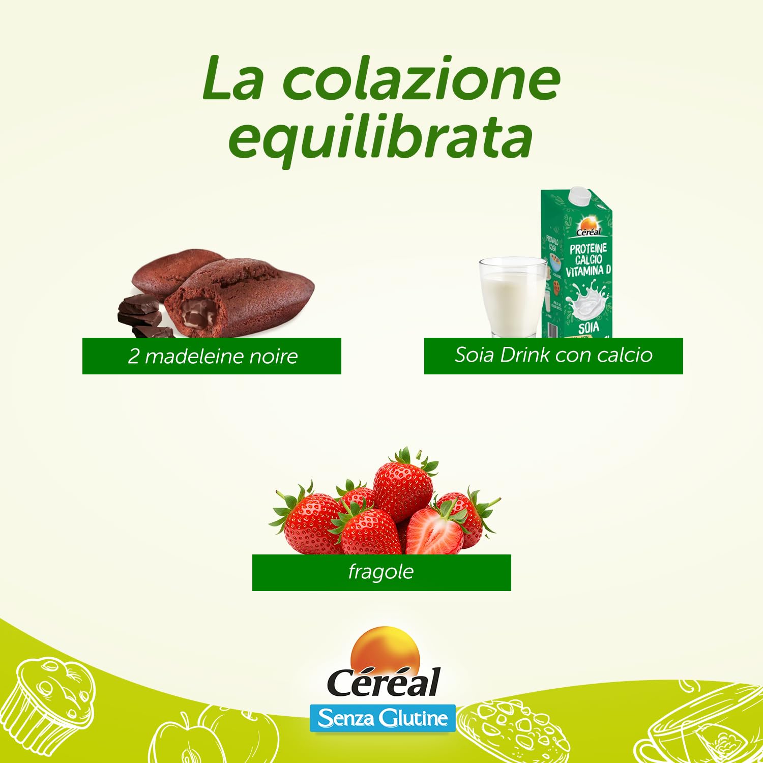 Céréal Madeleine Noire, Merendine Senza Glutine e Lattosio, Dolci Senza latte, Dolci con cioccolato fondente certificato RFA, 200 g