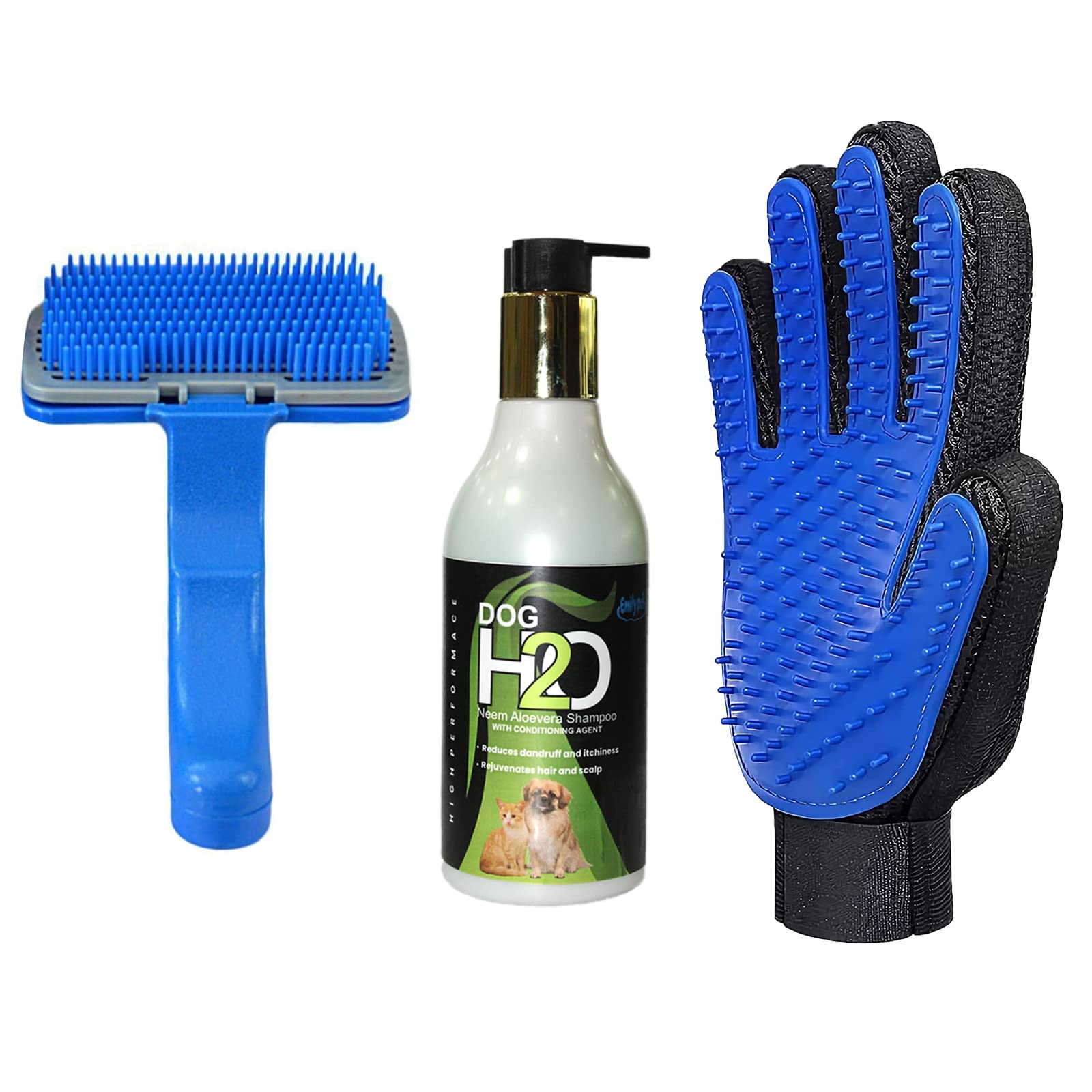 Emily Pets Neem Aloevera Shampoo with Conditioning Agent Reduces Dandruff and itchiness-300ml, Bathing and Grooming Hand Gloves Pet Slicker Brush for Dog and Cat (B0BV6DR926) Amazon Price History, Amazon Price Tracker
