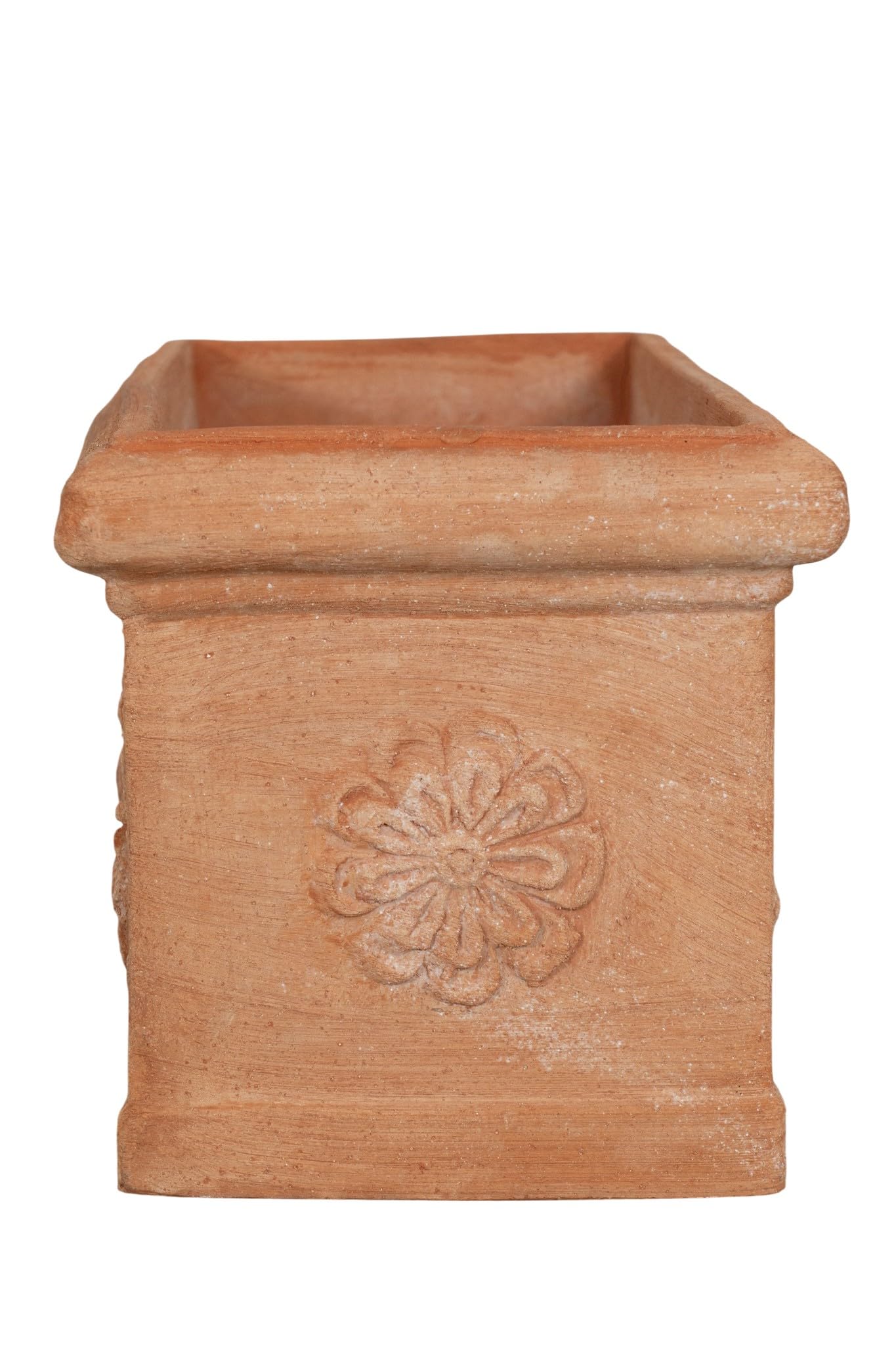 Biscottini Pot en terre cuite artisanal Made in Italy 61 x 29 x 27 cm – Jardinière rectangulaire pour plantes – Pots décoratifs extérieur et intérieur – Bol en terre cuite pour fleurs – Pot moderne