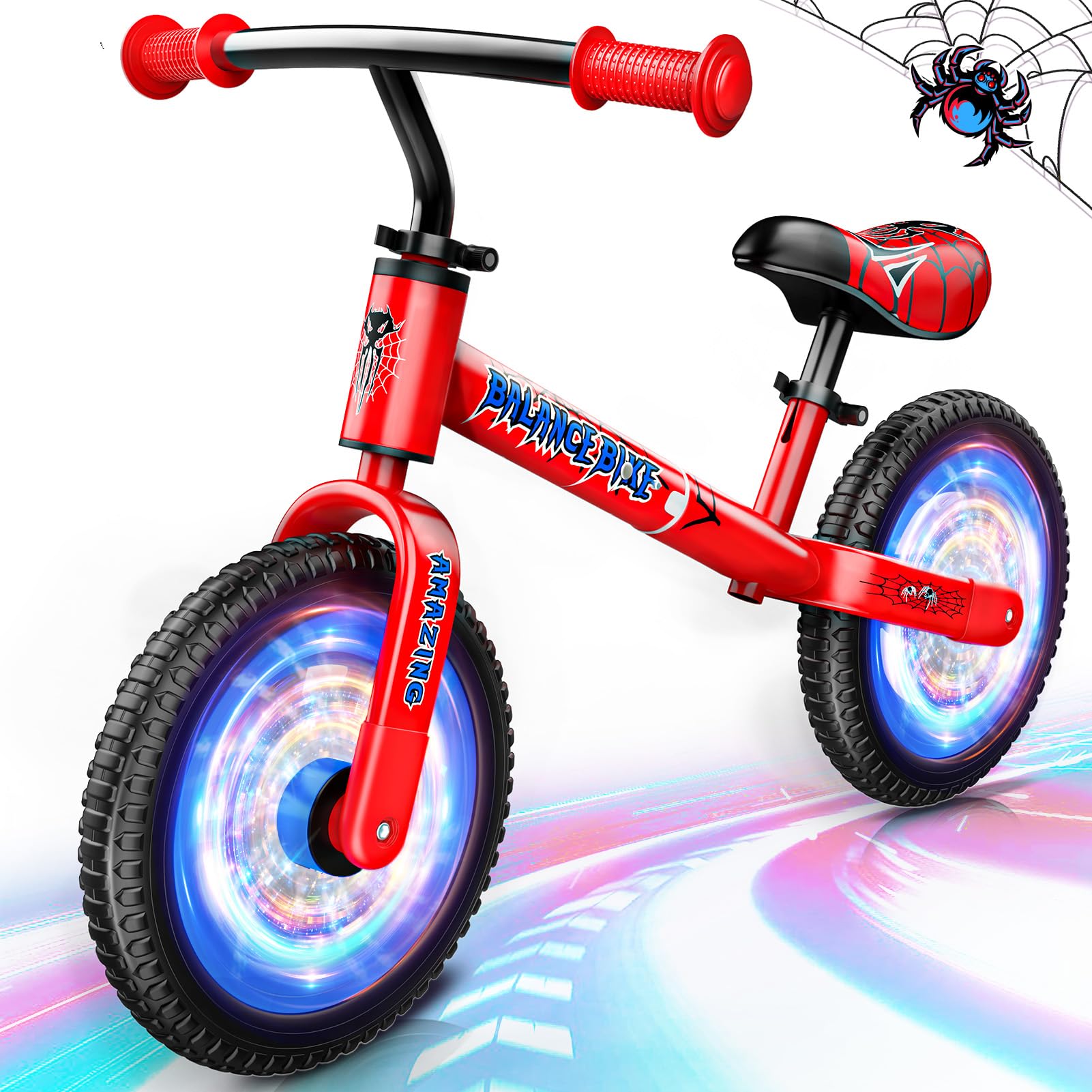 Braxel Bicicleta sin Pedales para Niños de 2 a 5 Años hasta 35 KG, Juguetes Niños 2 3 4 5 año Regalo Niño, Andador Niños Bici Bebe con Luminosas, Regalo Navidad Niños