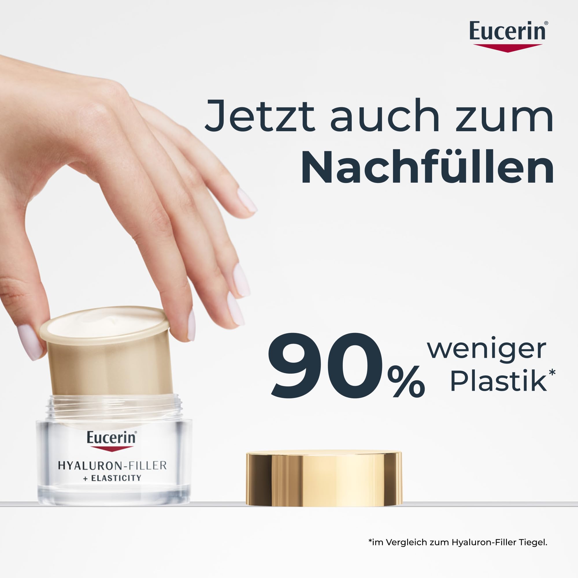 Eucerin Hyaluron-Filler + Elasticity Tagespflege LSF 30 Nachfüllkapsel 50 ml, Gesichtscreme fördert die Hautelastizität, reduziert Falten und Flecken, Anti Aging Creme mit Hyaluronsäure und Thiamidol