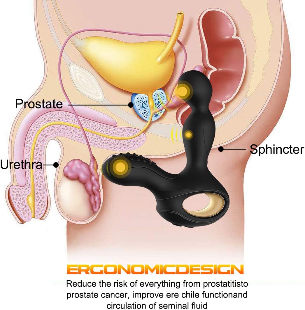 360 Degree Rotating P Stimulator with 9 Frequency Powerful Stimúlation Pàtterns Adúllt Toy for Men Próstate Mássaging Device for Rémote Amál Plùgs for Women Men Begínners Silicone Toys