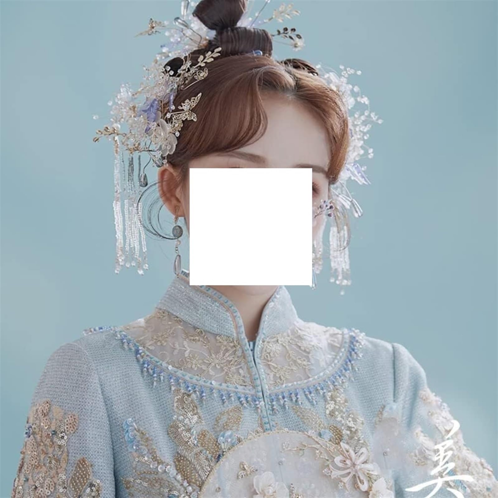 Forcine for capelli da sposa, bastoncini for capelli cinesi, fermagli for capelli, un set completo di antichi accessori for capelli con frange, copricapo Hanfu Xiuhe, accessori for capelli con clip la
