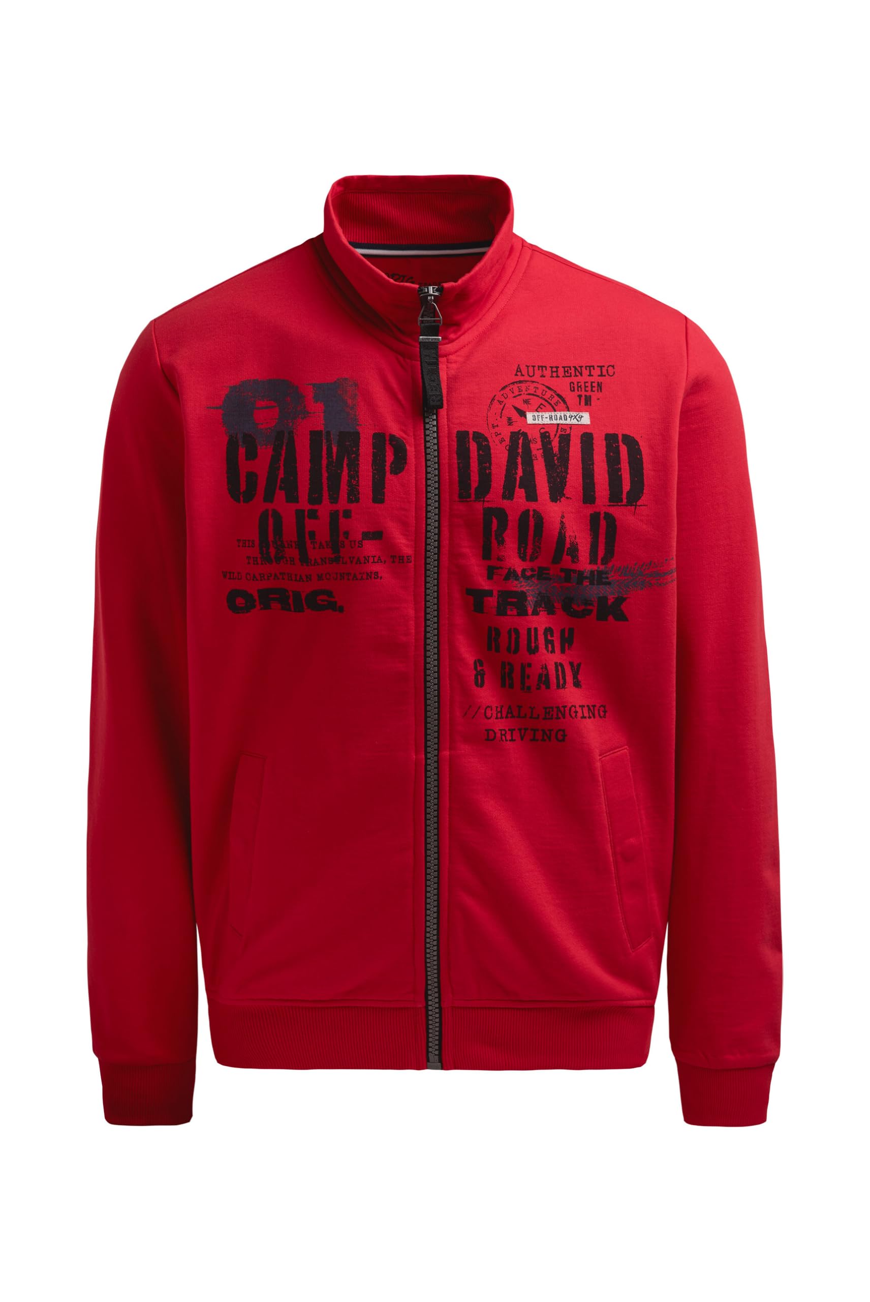 Camp David Herren Sweatjacke mit Label Print
