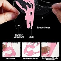 Vista 5 de Sabary 2 piezas de calcomanías de onda, señal de onda, compatible con SUV, vehículo todoterreno, para pegatinas manuales para automóviles, Rosa