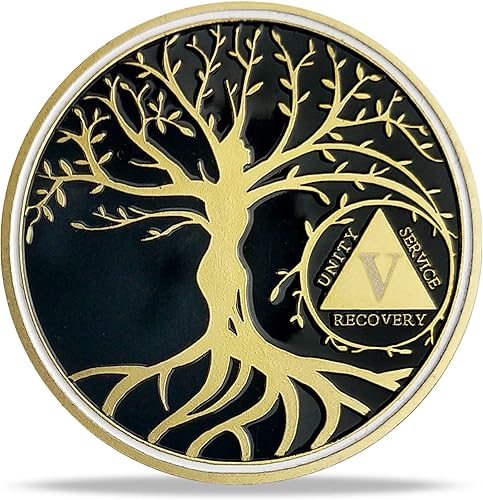 Miniatura 9 de 15 años de sobriedad Chip Árbol de la Vida Medallón AA Regalo de Recuperación Alcohólicos Anónimos Moneda Aniversario Token