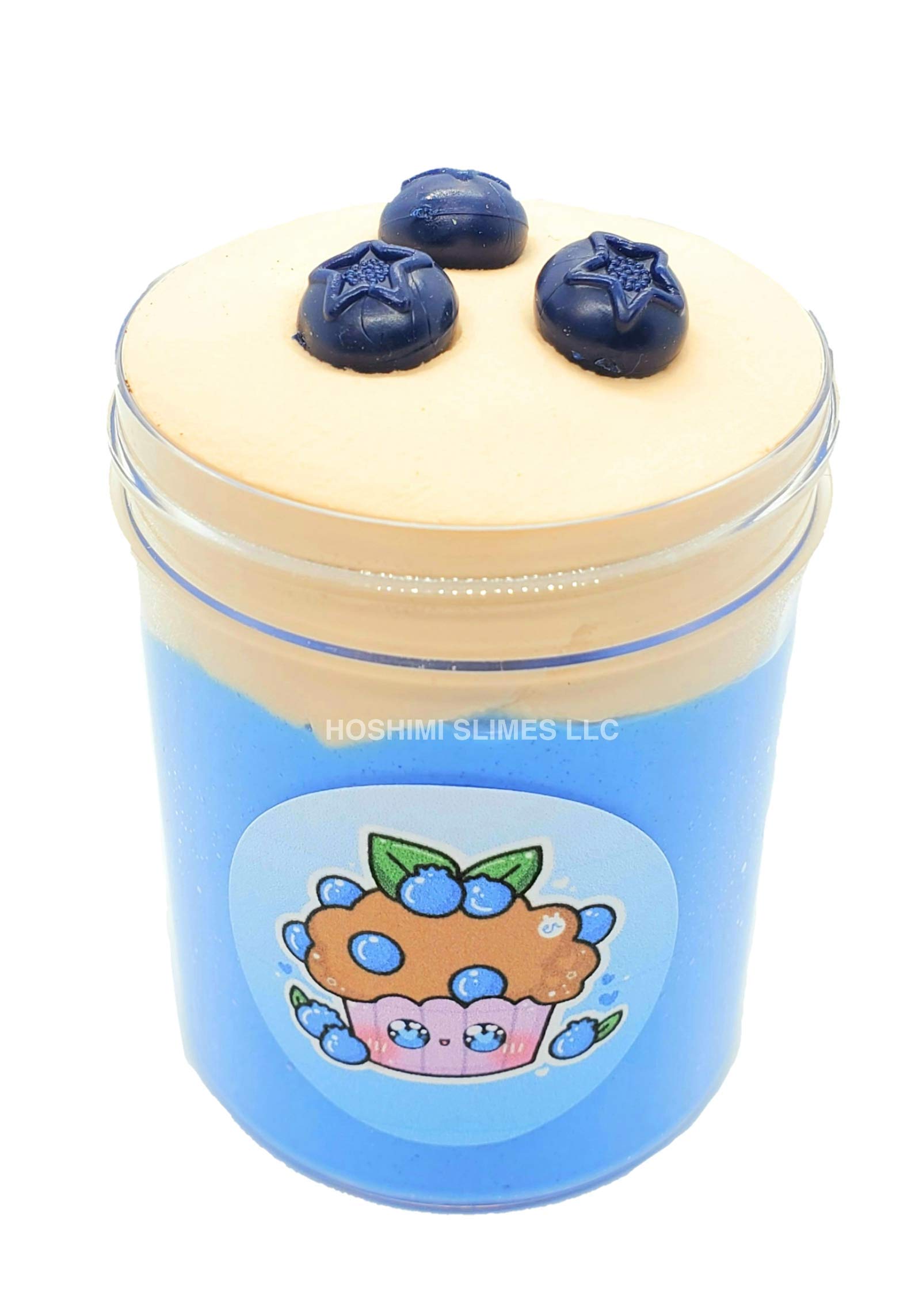 Blueberry Muffin Clay Cap Handmade Scented Butter Slime 4oz - Hoshimi Slimes