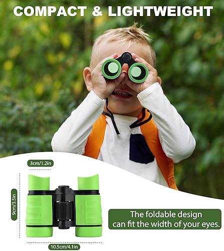 Vista 29 de Binoculares para niños, juguetes para niños y niñas de 3 a 12 años, óptica de alta resolución, a prueba de golpes, mini binoculares de juguete