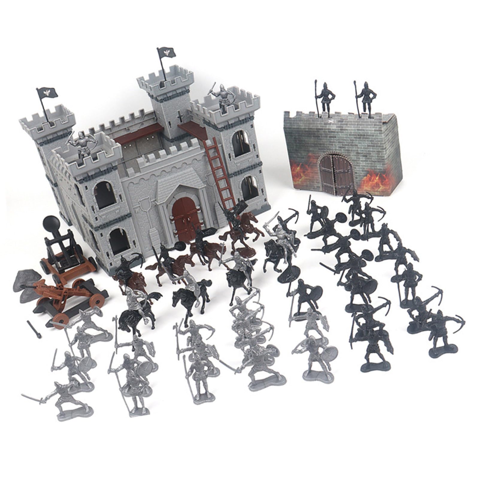 Modelo Coleccionable De Castillos con Motor De Asedio De Caballería con Artesanía Detallada para Entusiastas del Uso De Exhibición Conjunto Modular