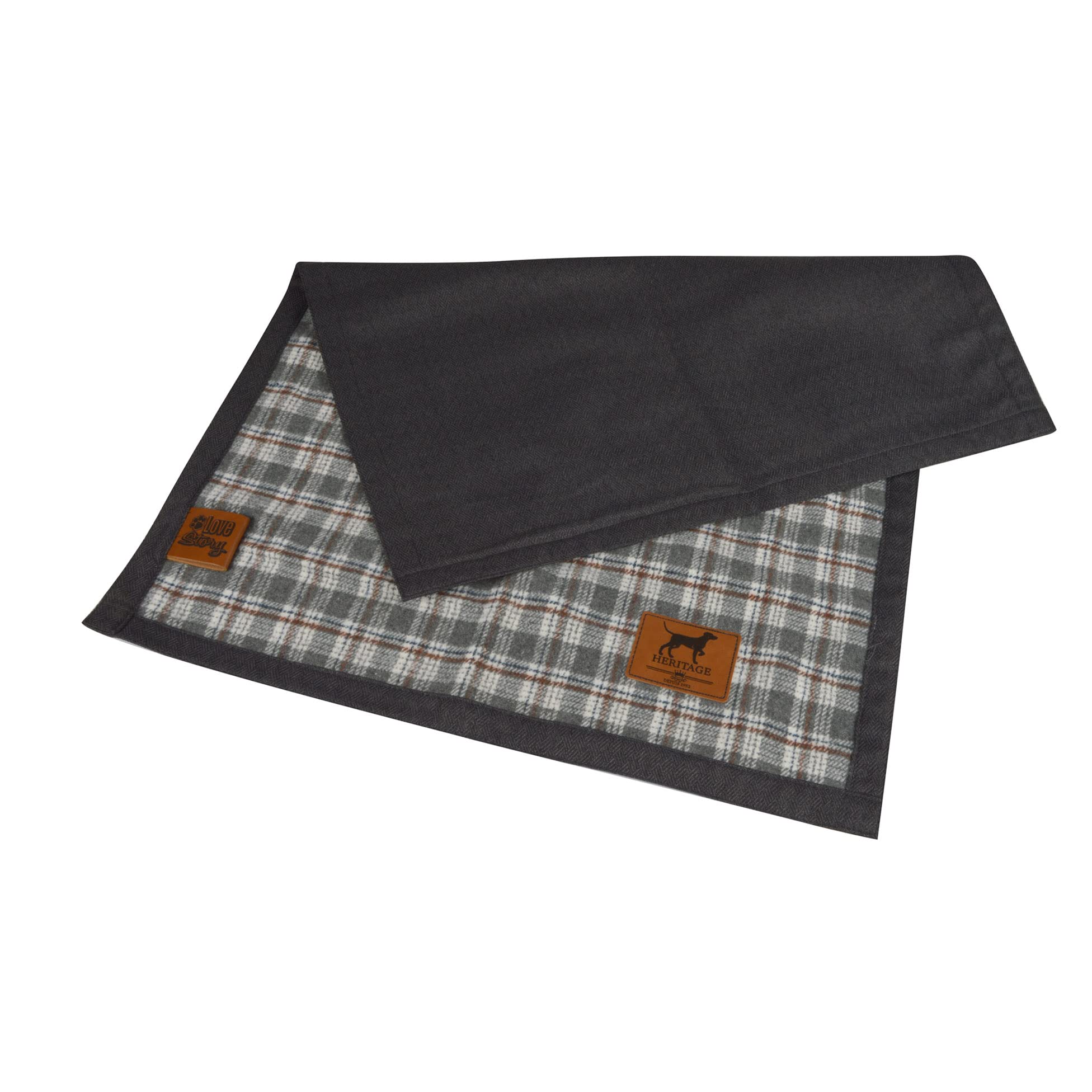 Plaid Polyester 100 x 70 cm Héritage Gris couverture d'appoint douce
