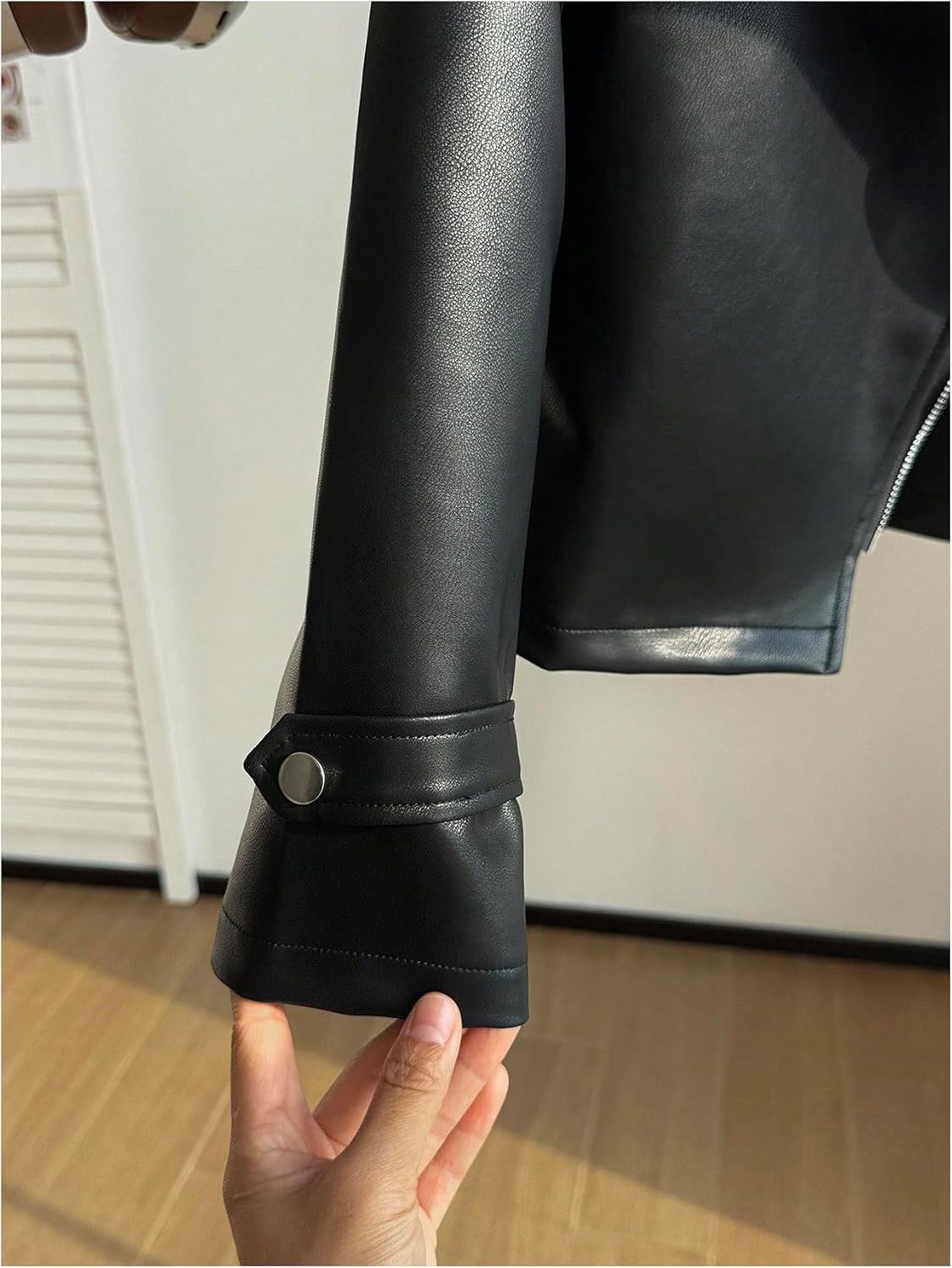 MakeMeChic Girl's Faux Leather Motorcycle Jacket Zip Up Long Sleeve Biker Outerwear