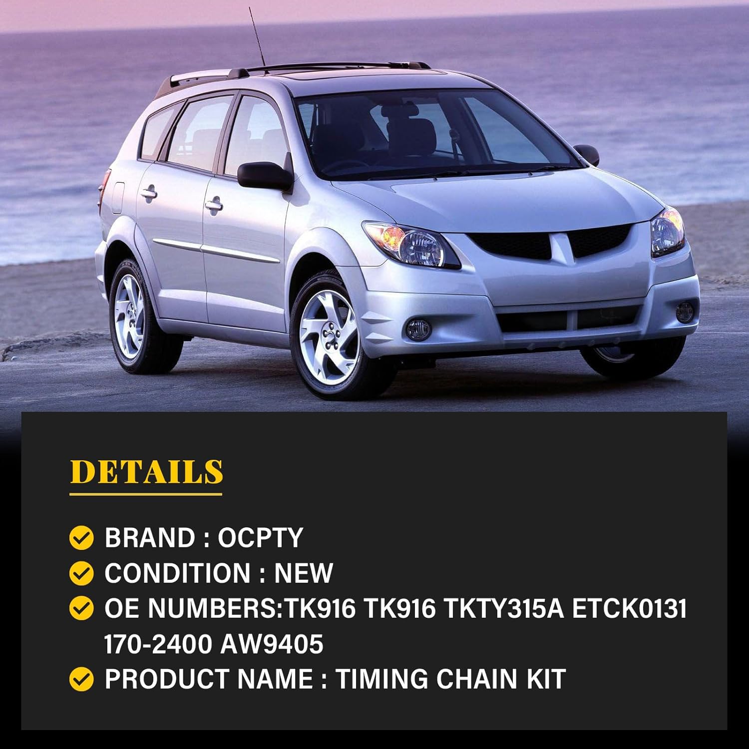 OCPTY Timing Chain Kit for Pontiac for Toyota Vibe Corolla Matrix Celica 1.8L
