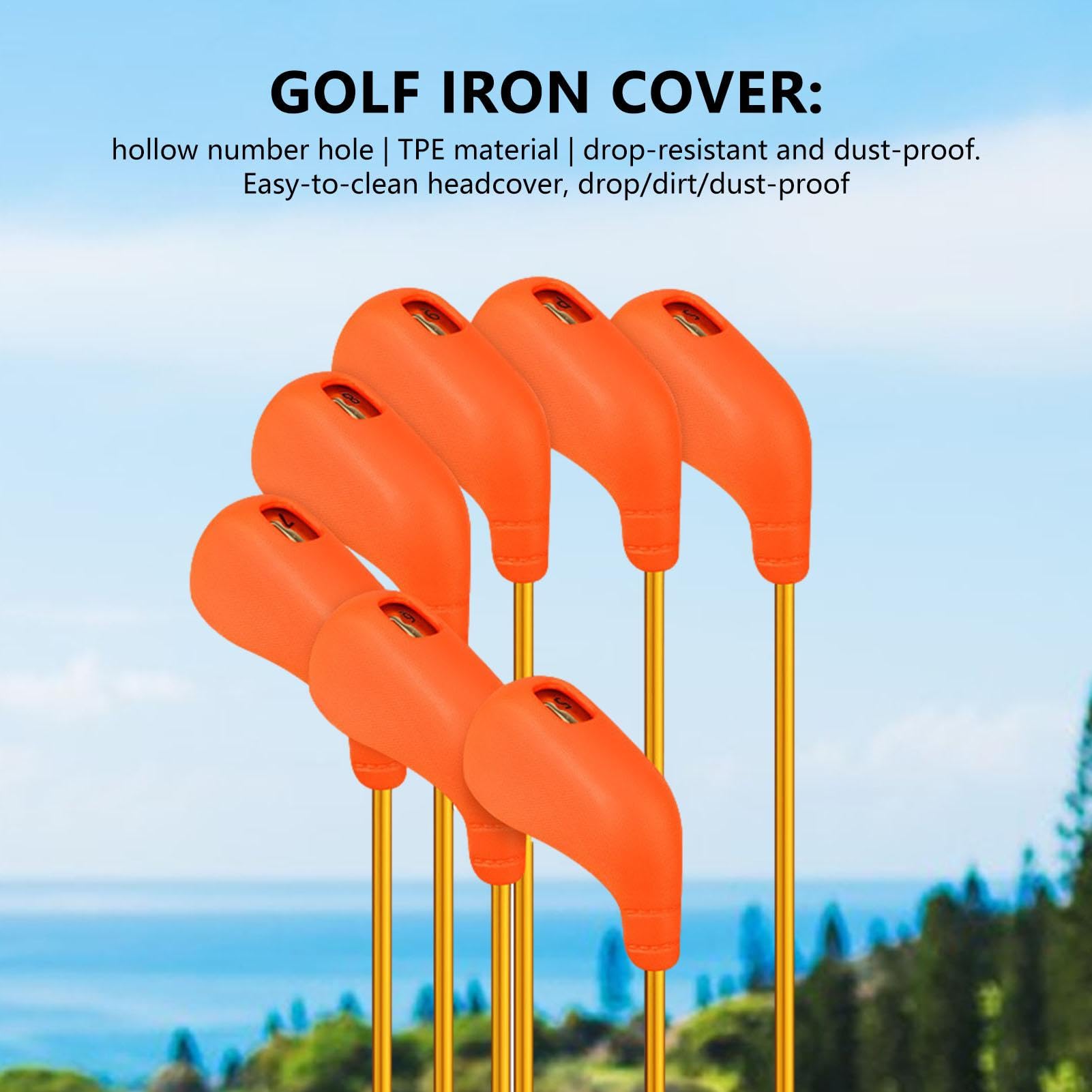 Fundas para cabeza de golf, juego de fundas para cabeza de golf TPE, funda para palo de golf con número hueco, accesorios de golf fáciles de poner y quitar para palos de golf