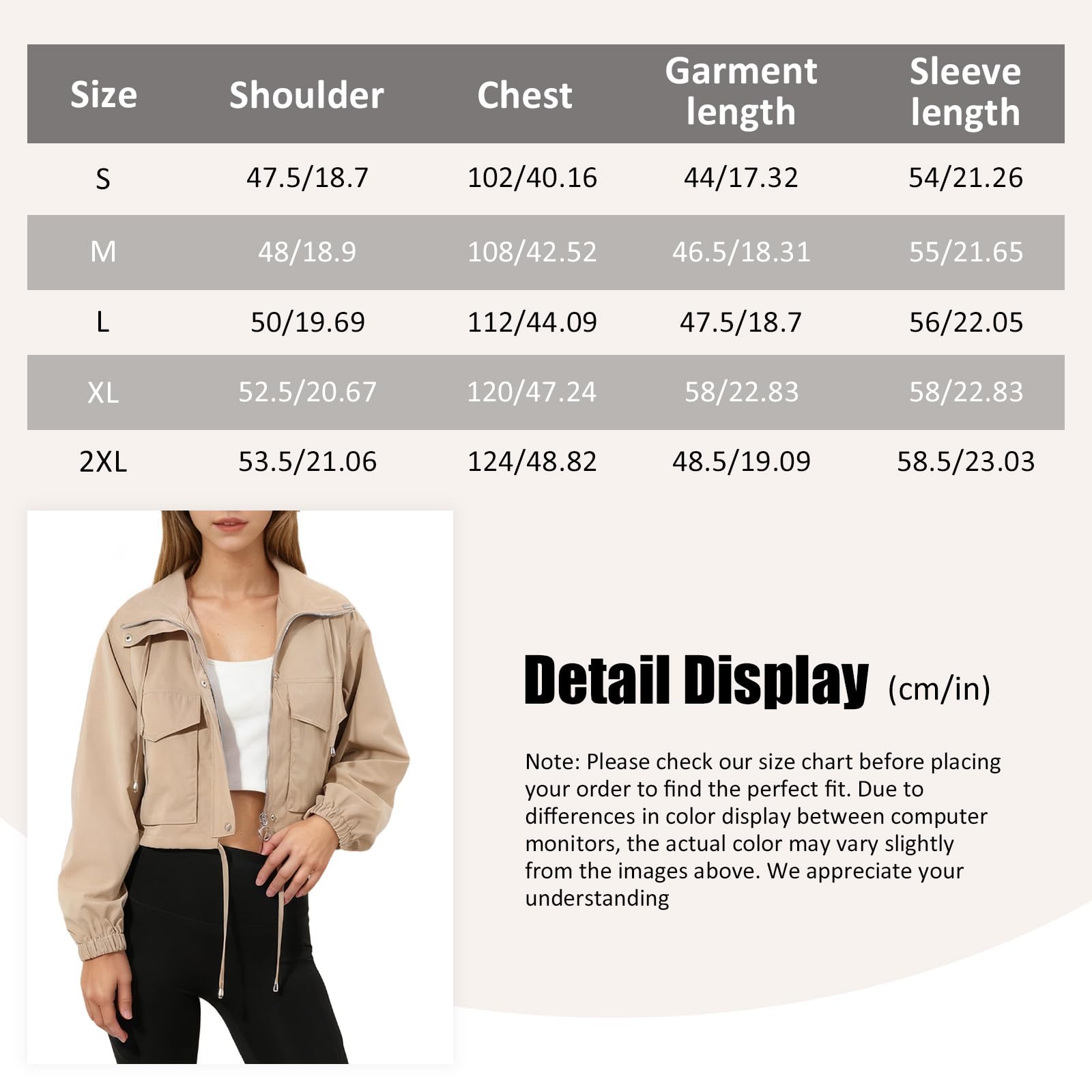 Classics Chaqueta Bomber para Mujer Abrigo Corto Blouson Casual Chaqueta Entretiempo Otoño y Primavera con Bolsillos Cremallera