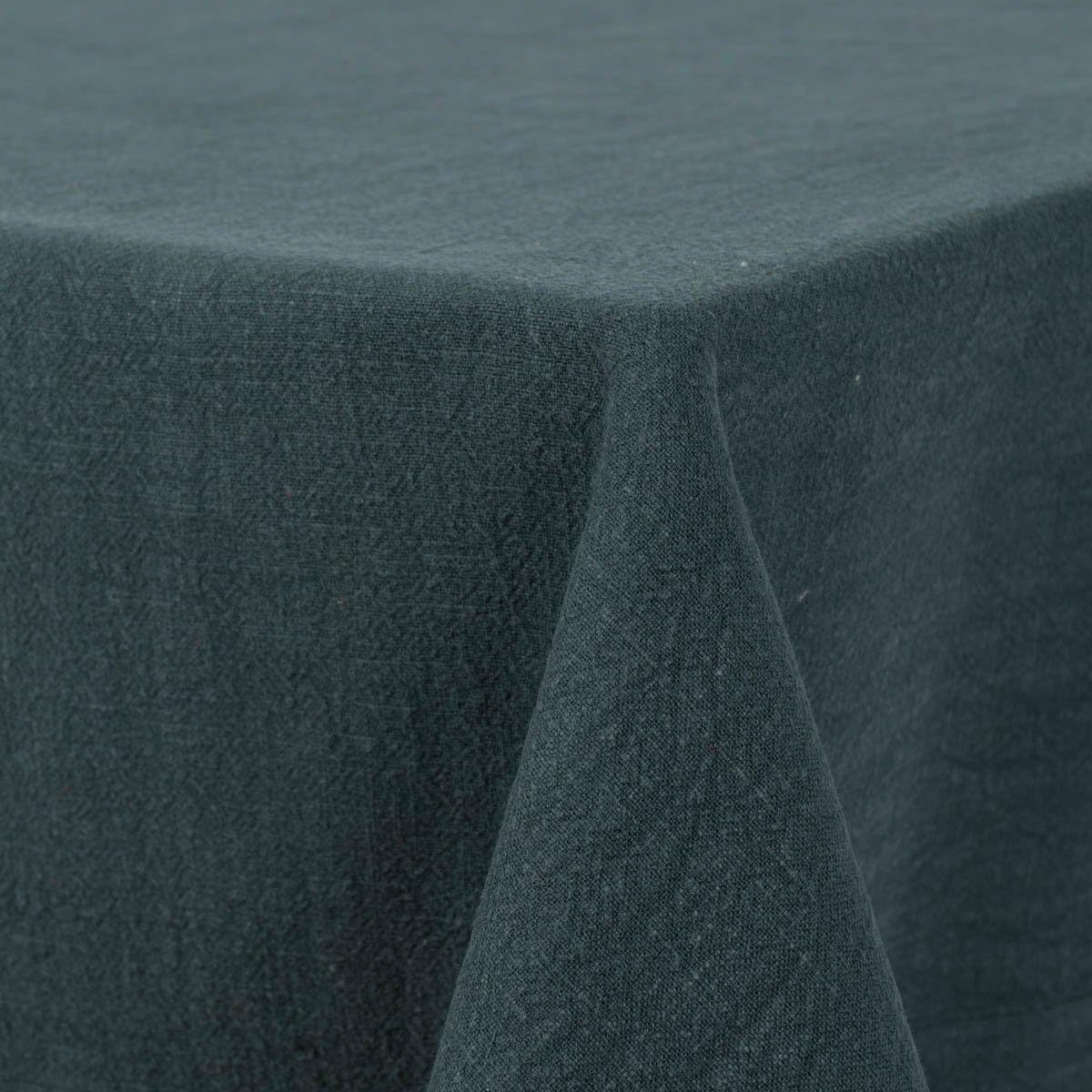 SCHÖNER LEBEN. Nappe Bio Ramie - Aspect lin - Uni - Vert foncé - Différentes tailles - Dimensions : 100 x 100 cm