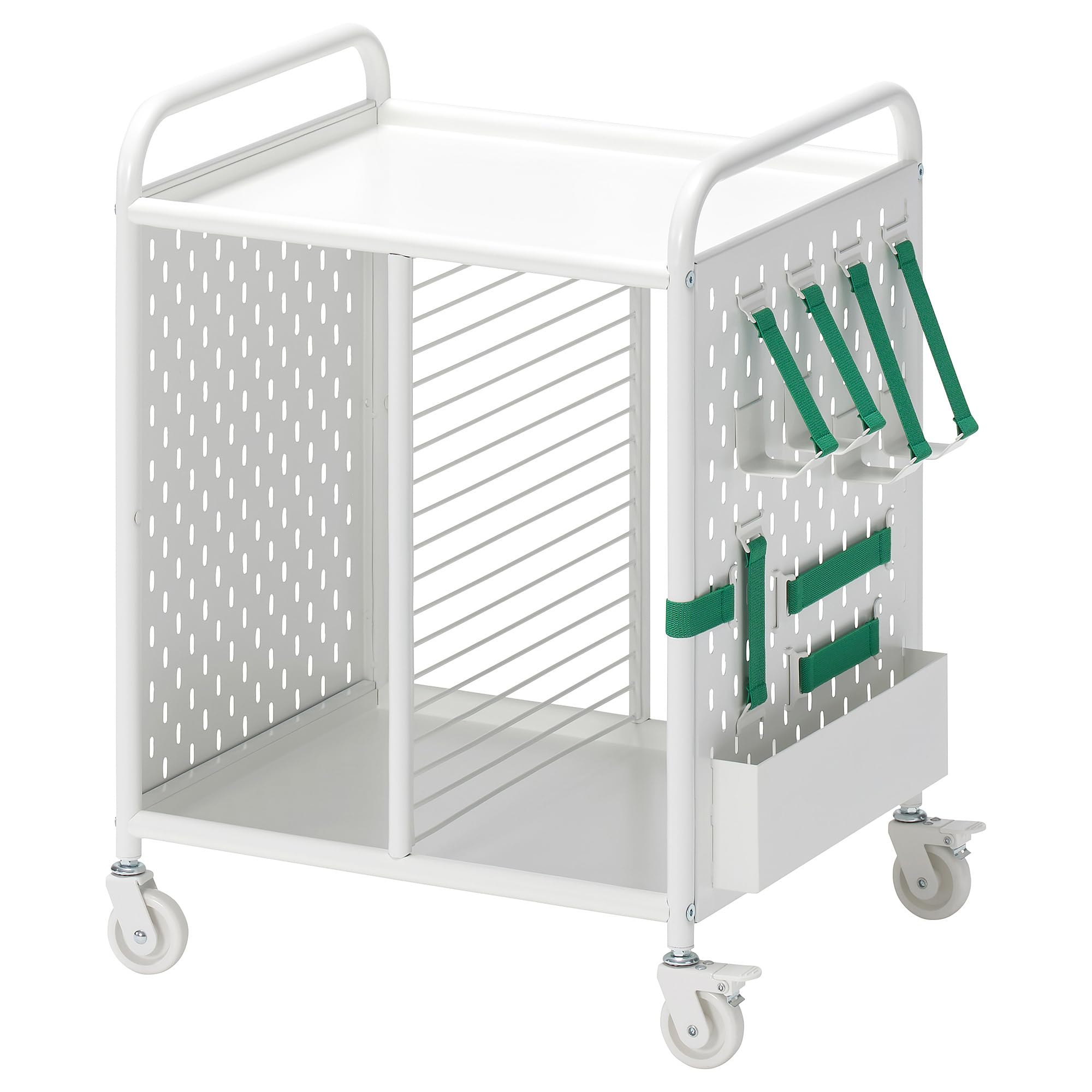 Étagère à roulettes BRÄNNBOLL blanche 56 x 62 cm : petit meuble de rangement amovible