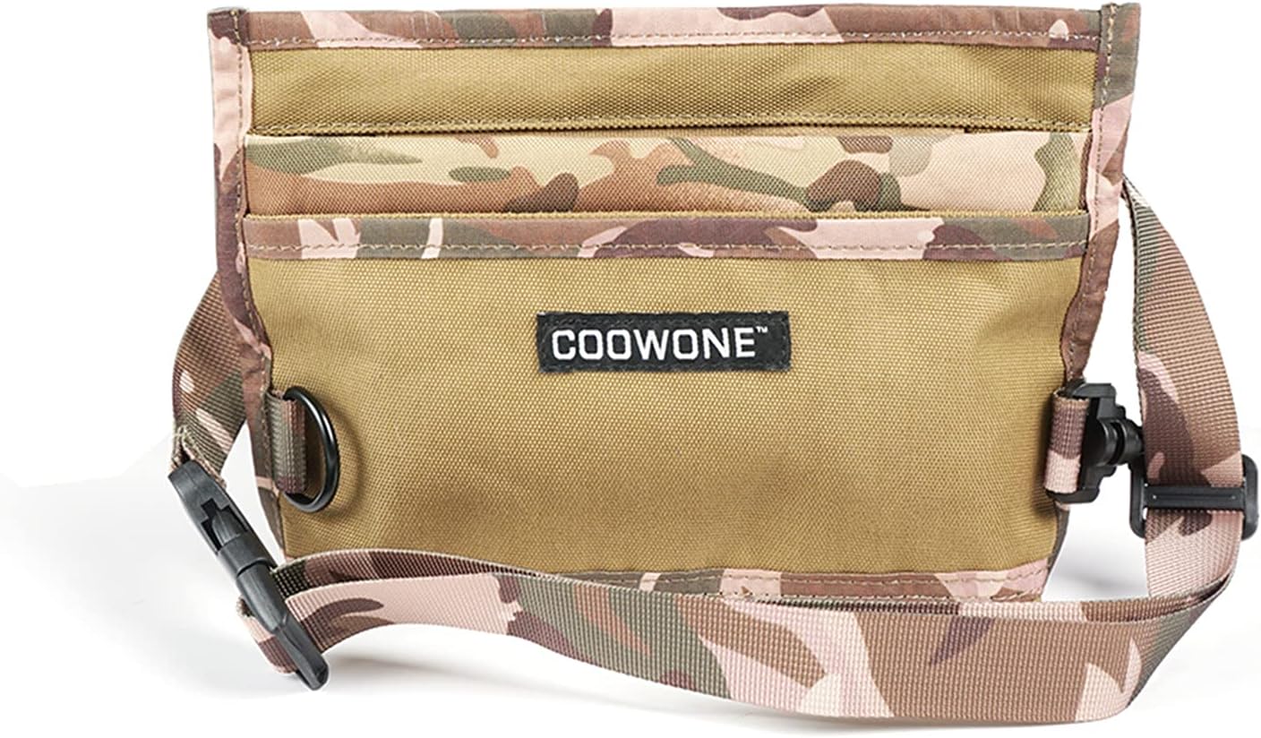 COOWONE Dog Treat Pouch Metal Spring Opening Dog Treat Tote Bag with Waist Shoulder Strap Outdoor Dog Training Treat Pouch Carry Kibble…