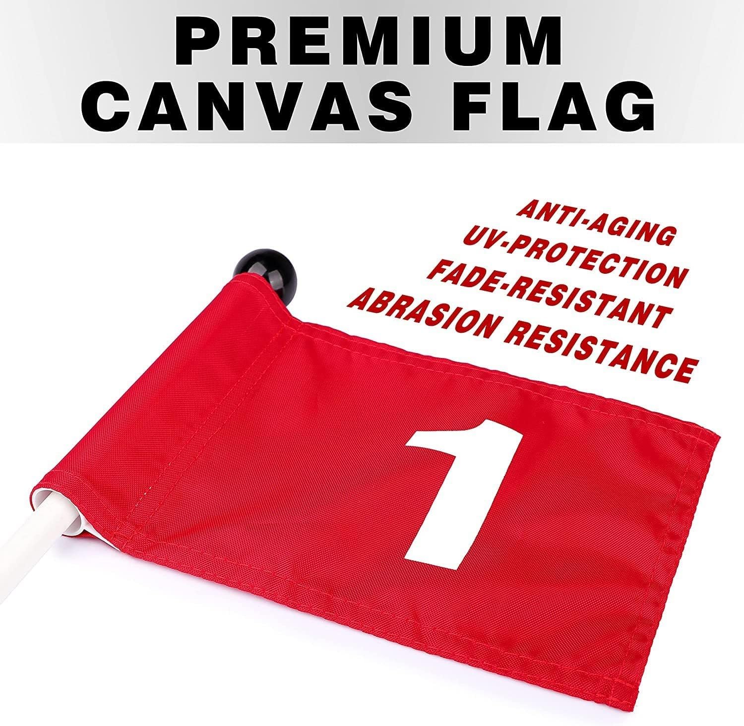 Golf Flagstick 2.8ft Golf Flag Cup for Yard Pro Detachable Golf Hole Cup and Flag Driving Range Anti-Rust Glass Fiber 2-Section Design Gifts Idea