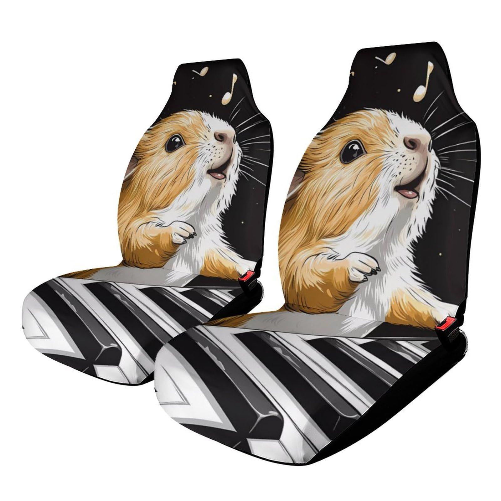 Guinea Pigs Music Note Car Seat Covers Universal Car Front Seats Protector Auto Interior Accessories 2PCS