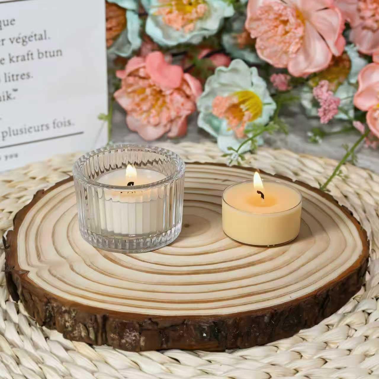 Votive Tea Light Candle Holders, Crystal Glass, 4x4 Inch, 24 Pack, Wedding Table Centerpieces, Party Decor (Clear-24pcs)