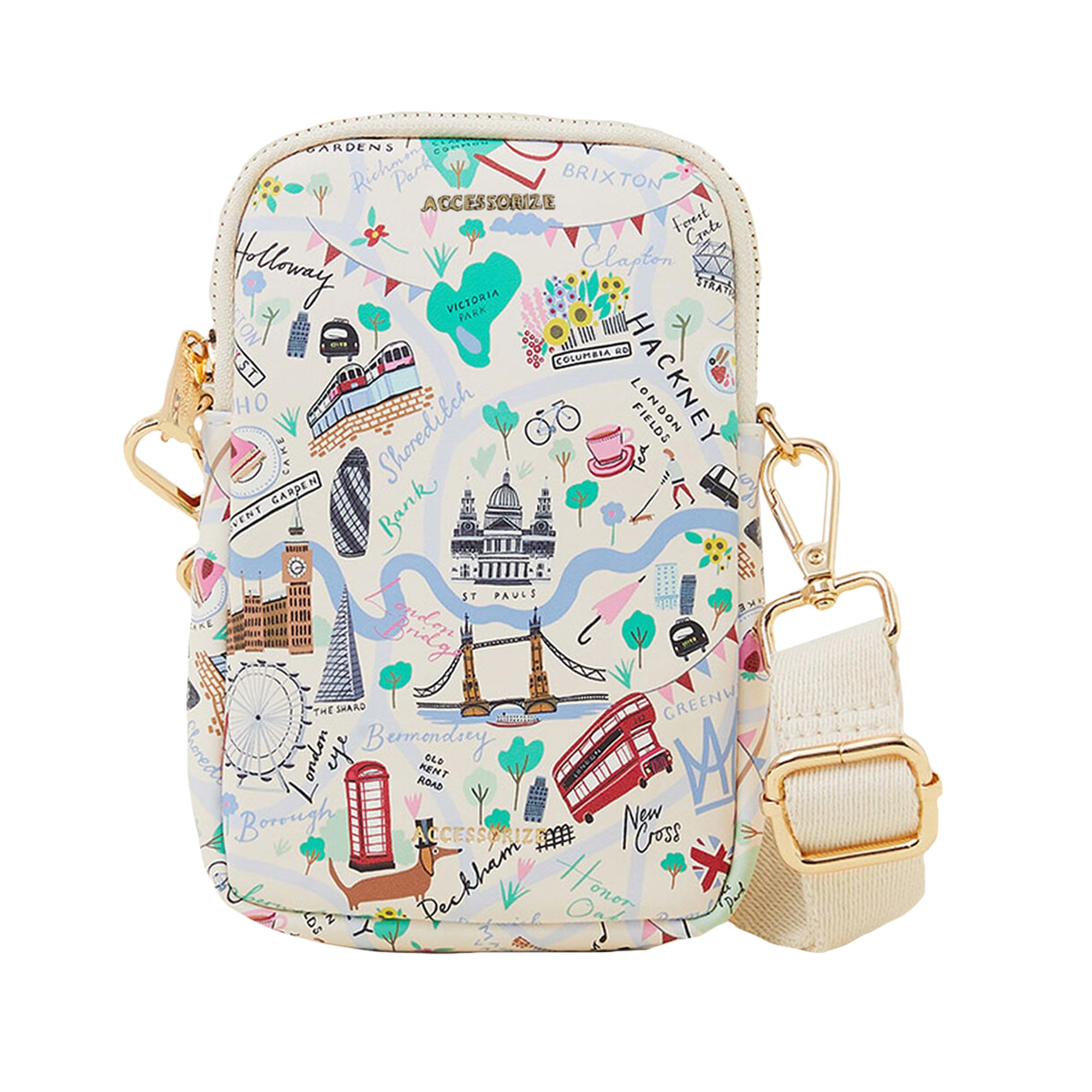 Accessorize London Womens White London Print Phone Bag (B0D8L18NTV) Amazon Price History, Amazon Price Tracker