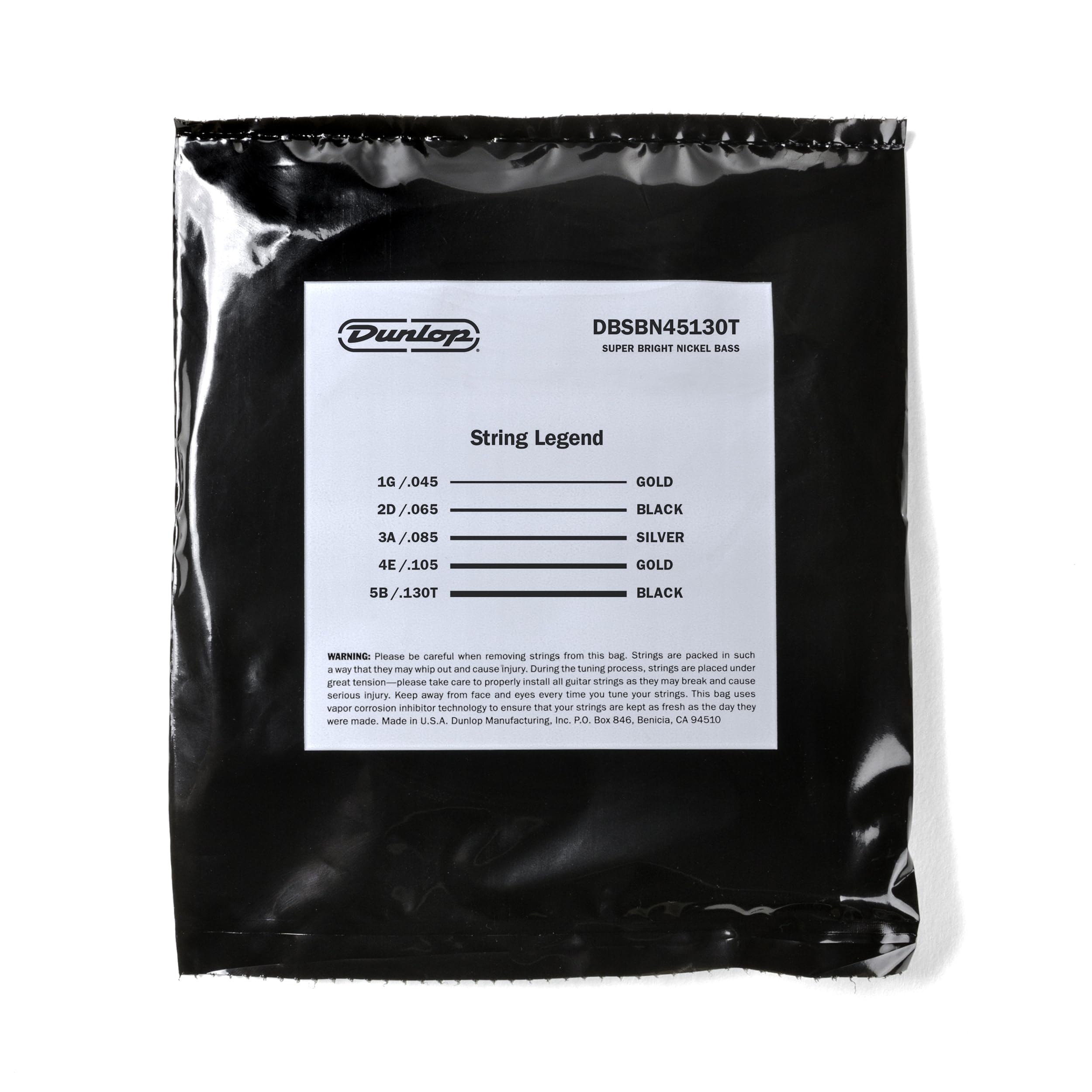JIM DUNLOP Super Bright Nickel Wound Tapered Bass Strings 45-130, Black - Image 3