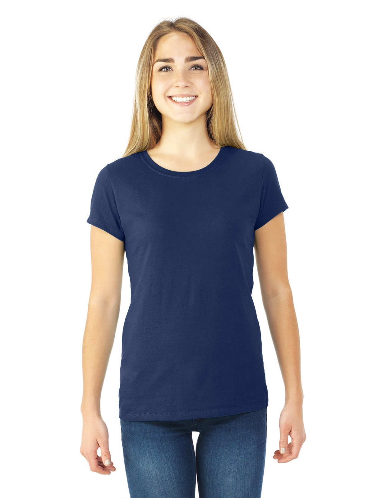 Fruit Of The Loom Womens Sofspun Junior Fit T-Shirt, M, J Navy