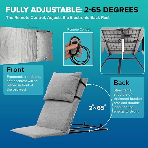 Miniatura 5 de Respaldo eléctrico de elevación para cama de Mobi-Back, almohada médica para la espalda con sistema de bomba eléctrica, utilizado por mujeres