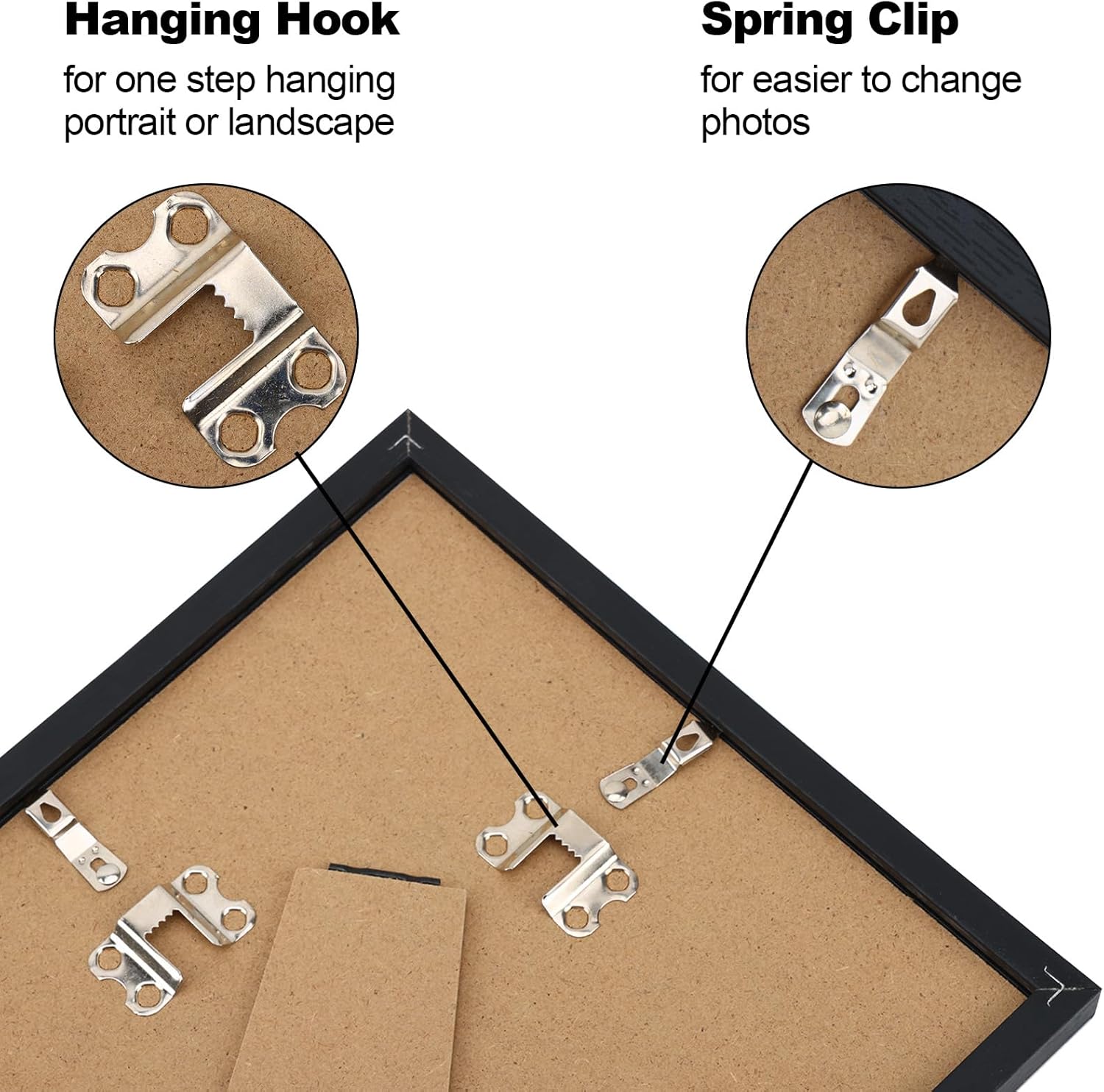 Fixwal Picture Frames Set, 15 Pack Wall Frame Set in 3 Different Finishes with Mat for Multiple Sizes Photos, Three 8x10, Six 5x7, Six 4x6 for Wall Gallery Decor, Hanging or Tabletop Display