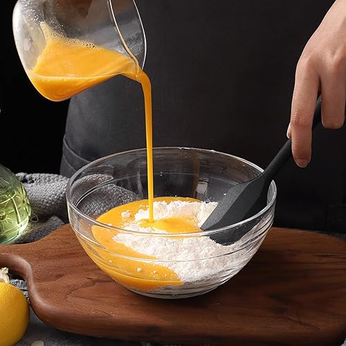 Miniatura 6 de Wanbasion Espátula de silicona negra resistente al calor de 10.8 pulgadas, 600 F, espátula de silicona de cocina para cocinar, espátula de goma apta