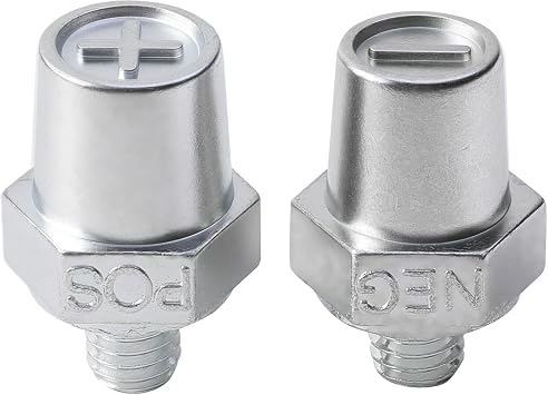 Battery Post Adapter,Car Accessories 3/8"-16 Thread Male Lead Side Post Battery Terminal Charging Posts,Automotive Replacement,Used for 3/8" Side Post Extension to Standard Top Post 2pcs