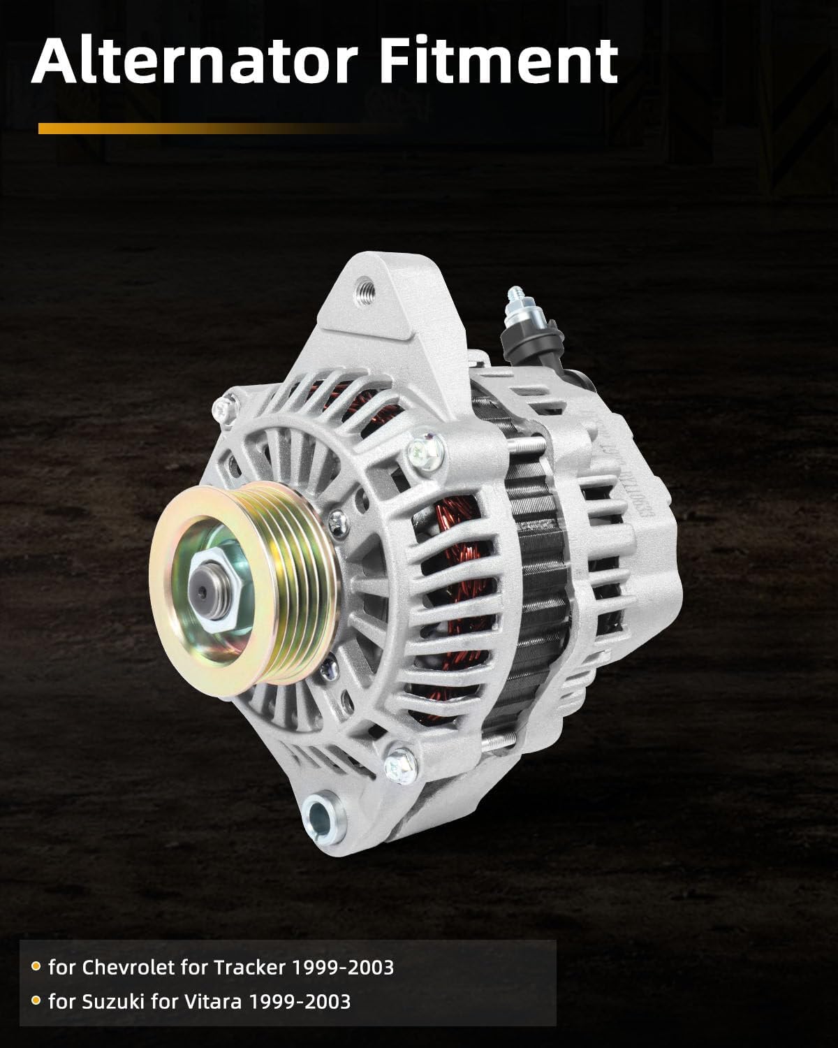New Alternator Compatible For Chevrolet Tracker 1999-2004,for Suzuki Vitara 1999-2004 2.0L l4 High Output Alternator Replace 13781, AMT0106, A5TA4291